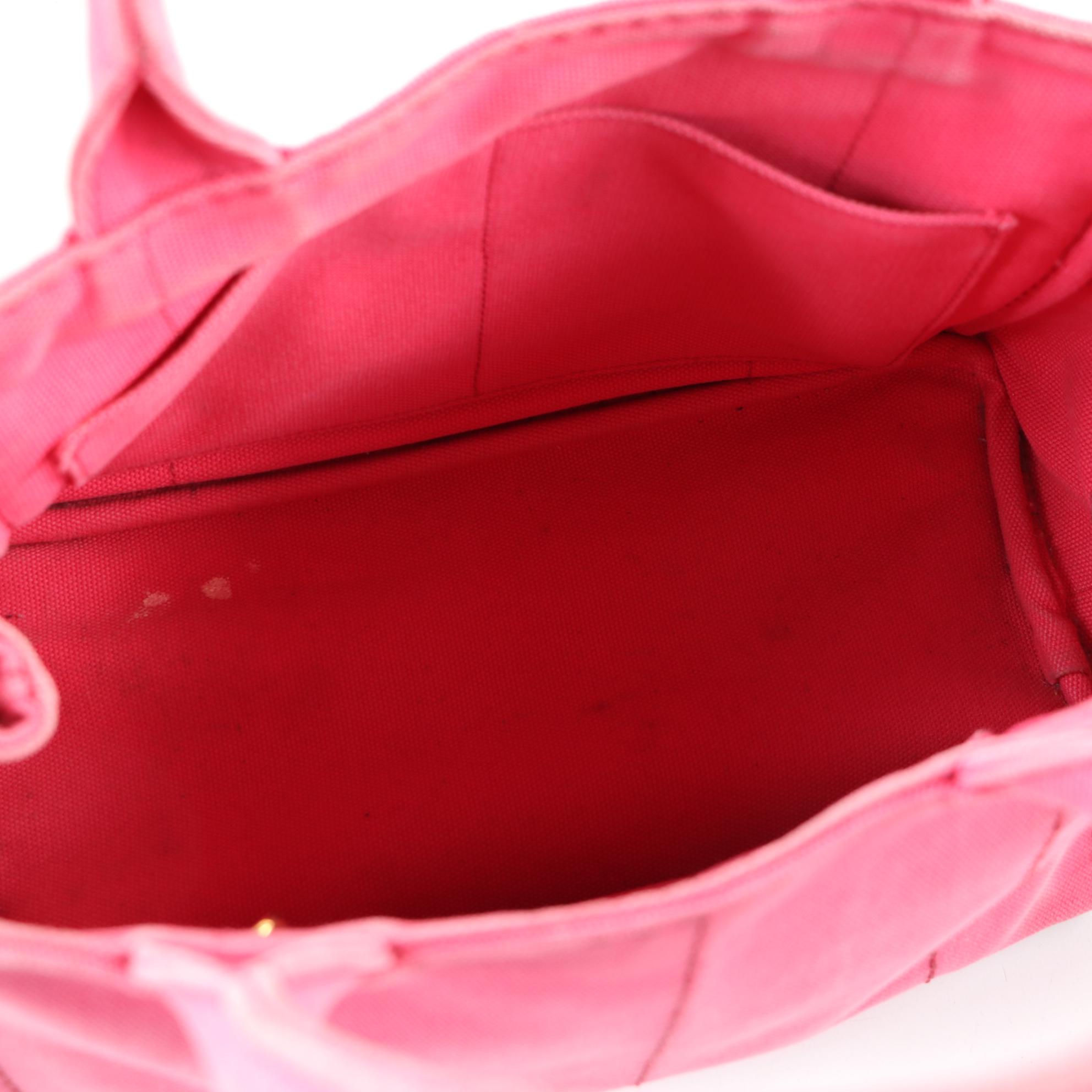 Prada Canopa Logo Garde Tote in Pink Canvas