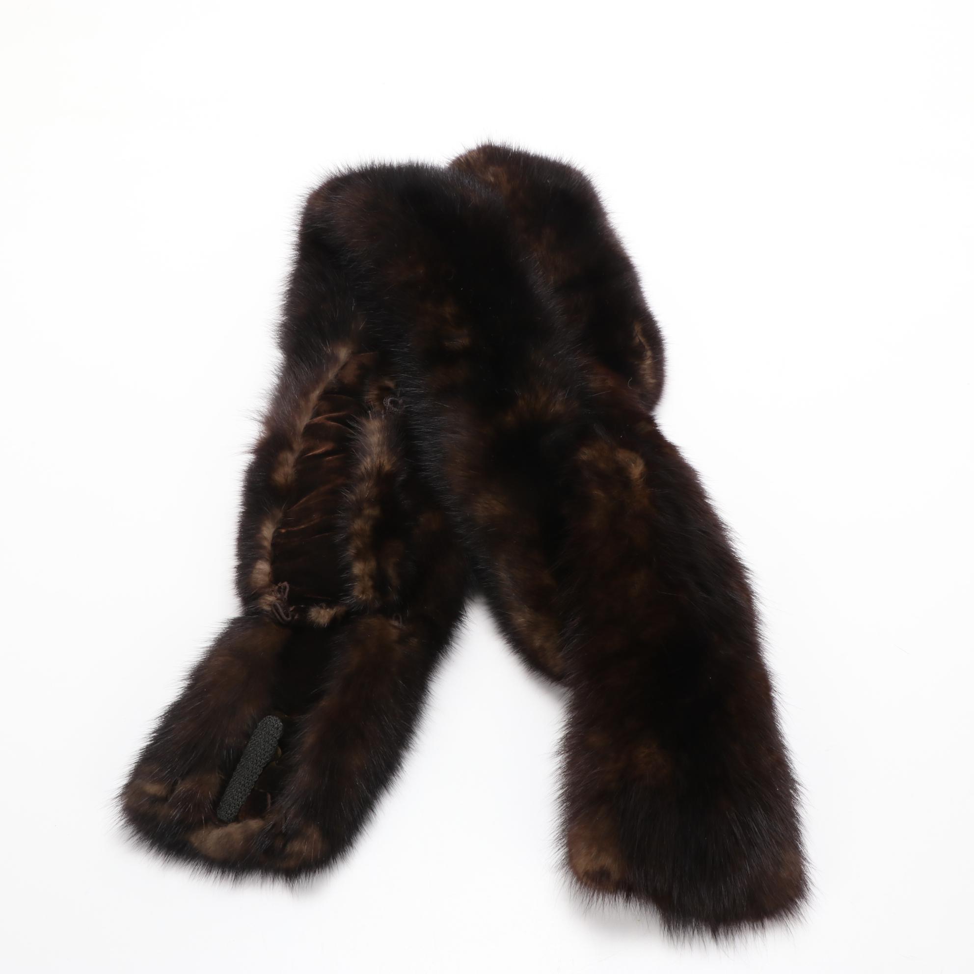 Fisher Fur Stole from Louis J. Schwartz and Charles Jourdan Red Leather Pumps
