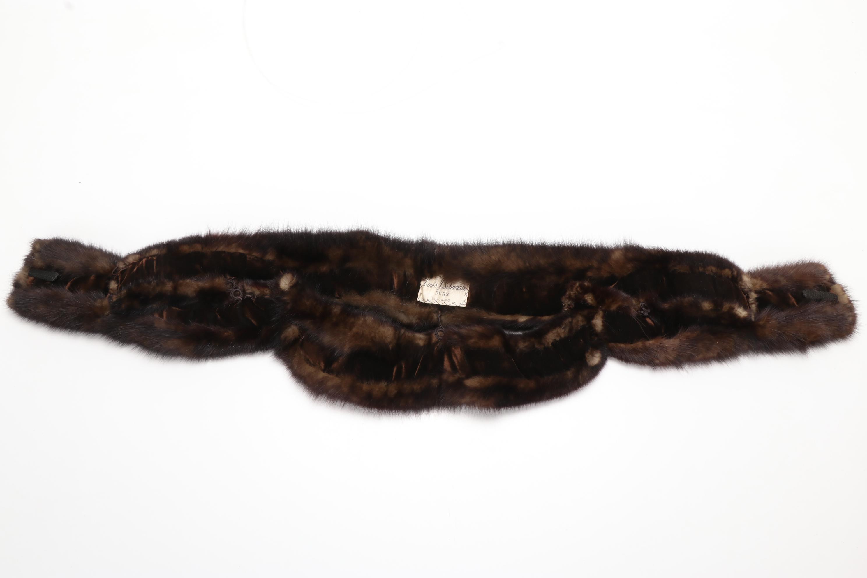 Fisher Fur Stole from Louis J. Schwartz and Charles Jourdan Red Leather Pumps