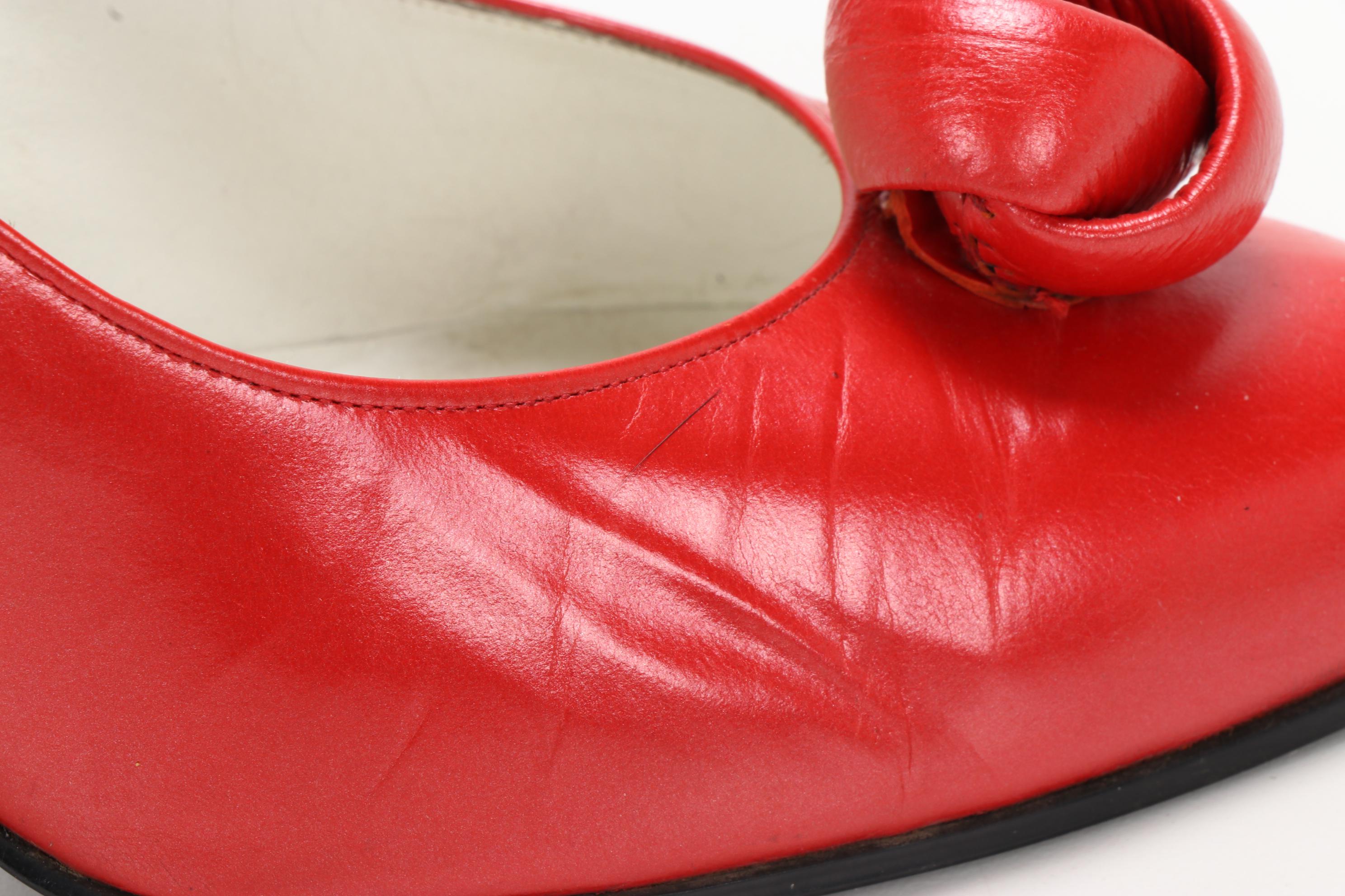 Fisher Fur Stole from Louis J. Schwartz and Charles Jourdan Red Leather Pumps