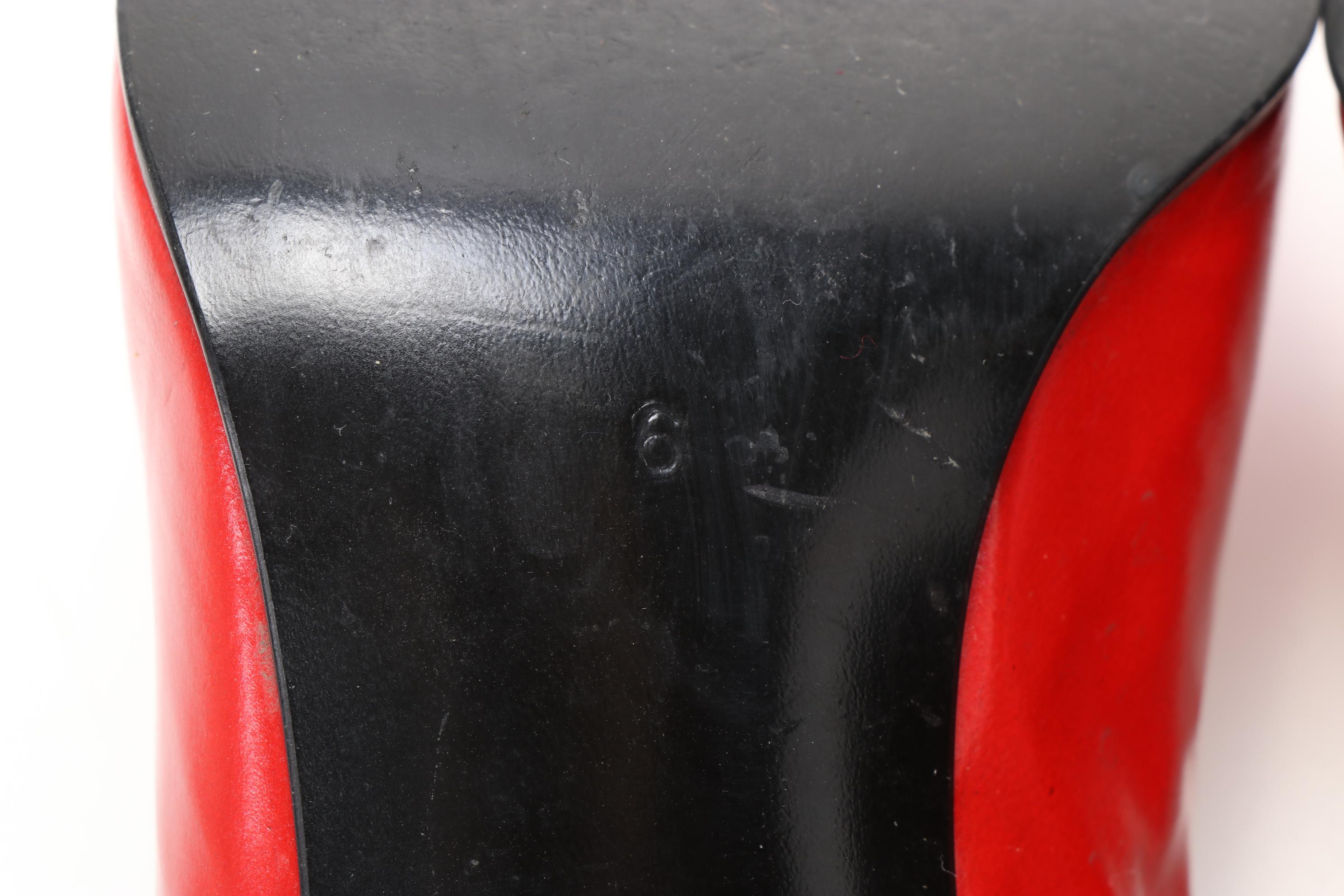 Fisher Fur Stole from Louis J. Schwartz and Charles Jourdan Red Leather Pumps