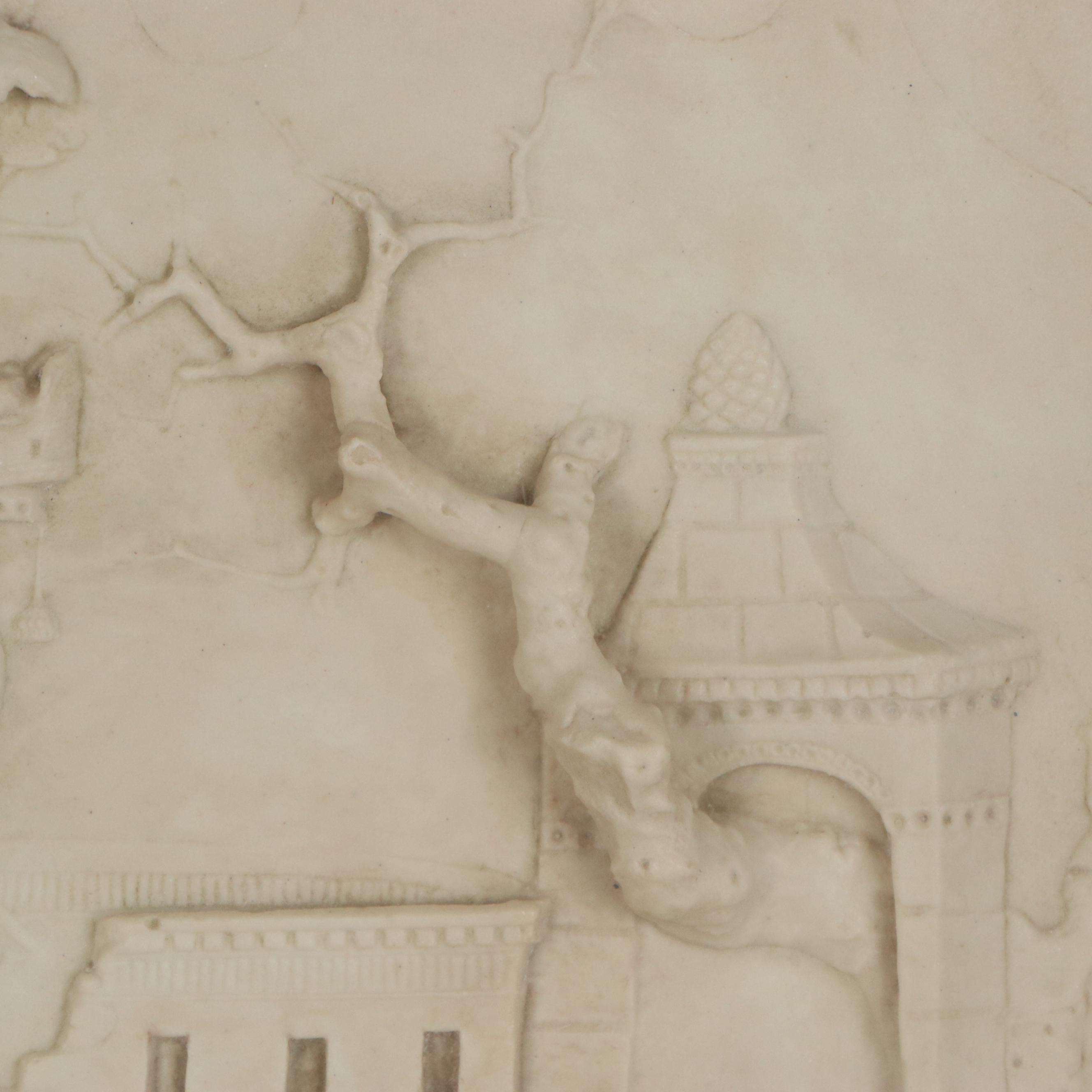 Bonded Stone Relief Reproduction of Roman Farmer with Cow