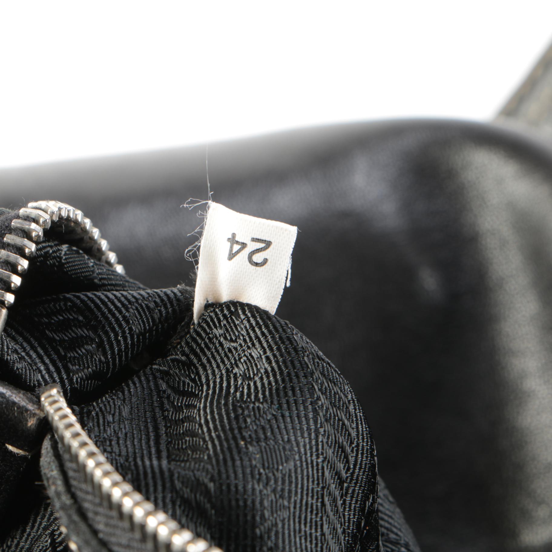 Prada Gathered Tessuto Twist Lock Bag in Contrast Stitched Nylon and Leather