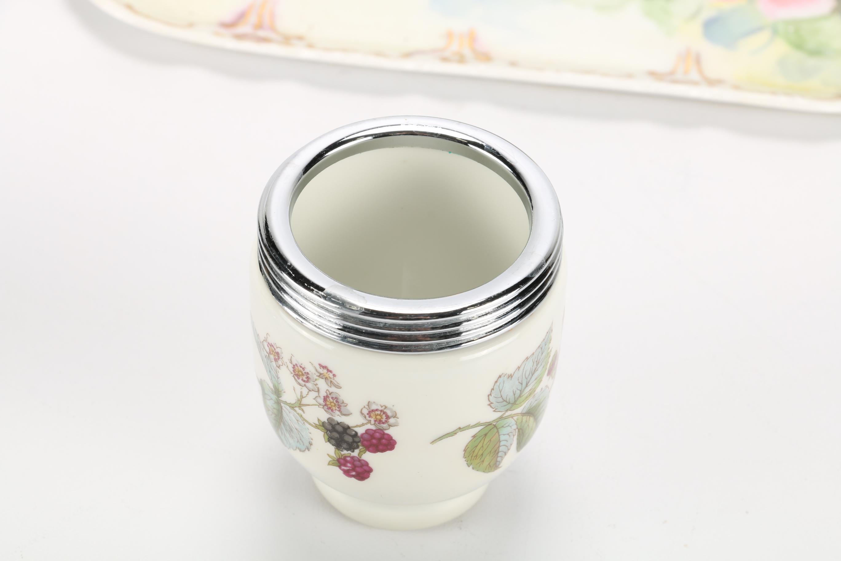 Royal Worcester Egg Coddlers and Hand-Painted Porcelain Table Accessories