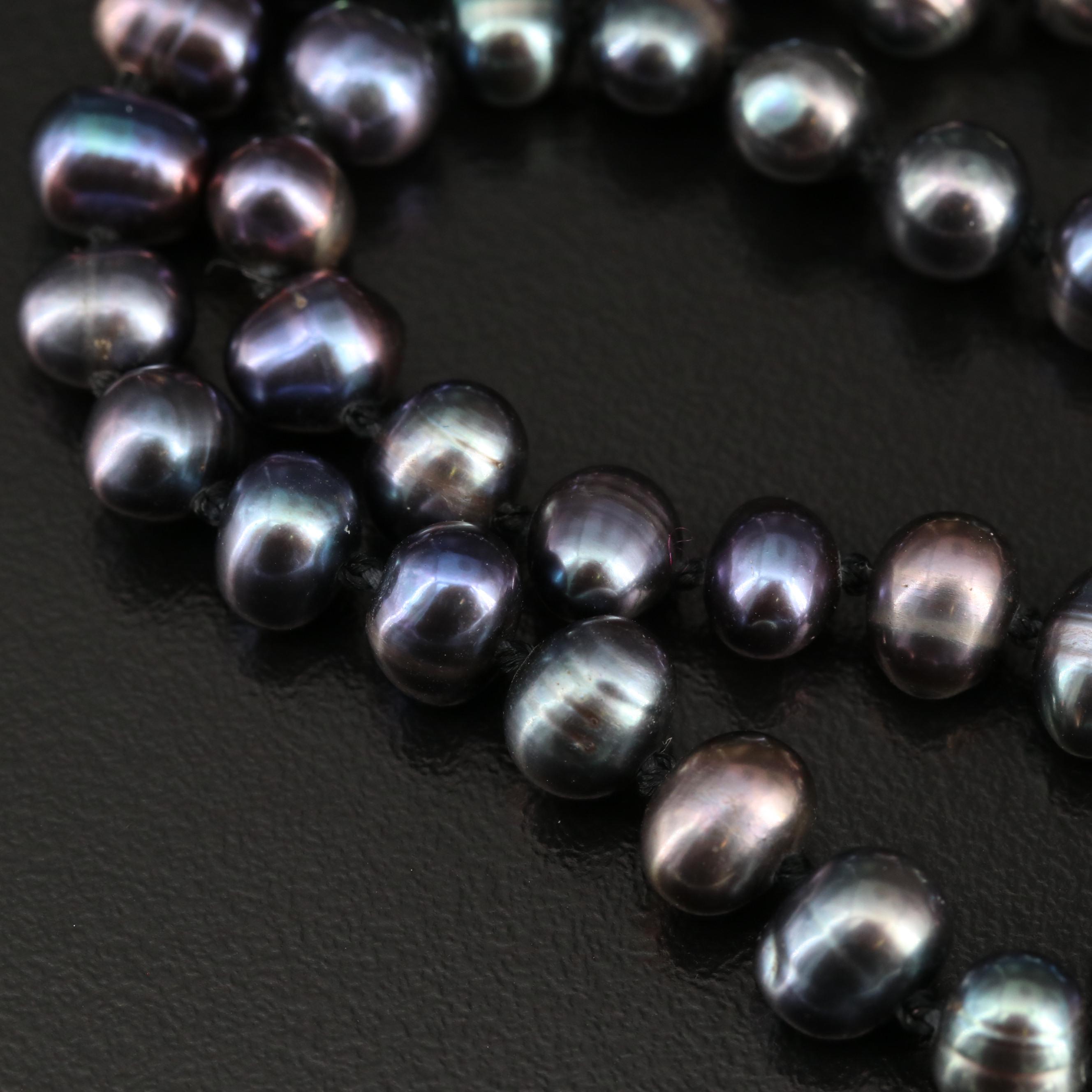 Endless Knotted Pearl Necklaces