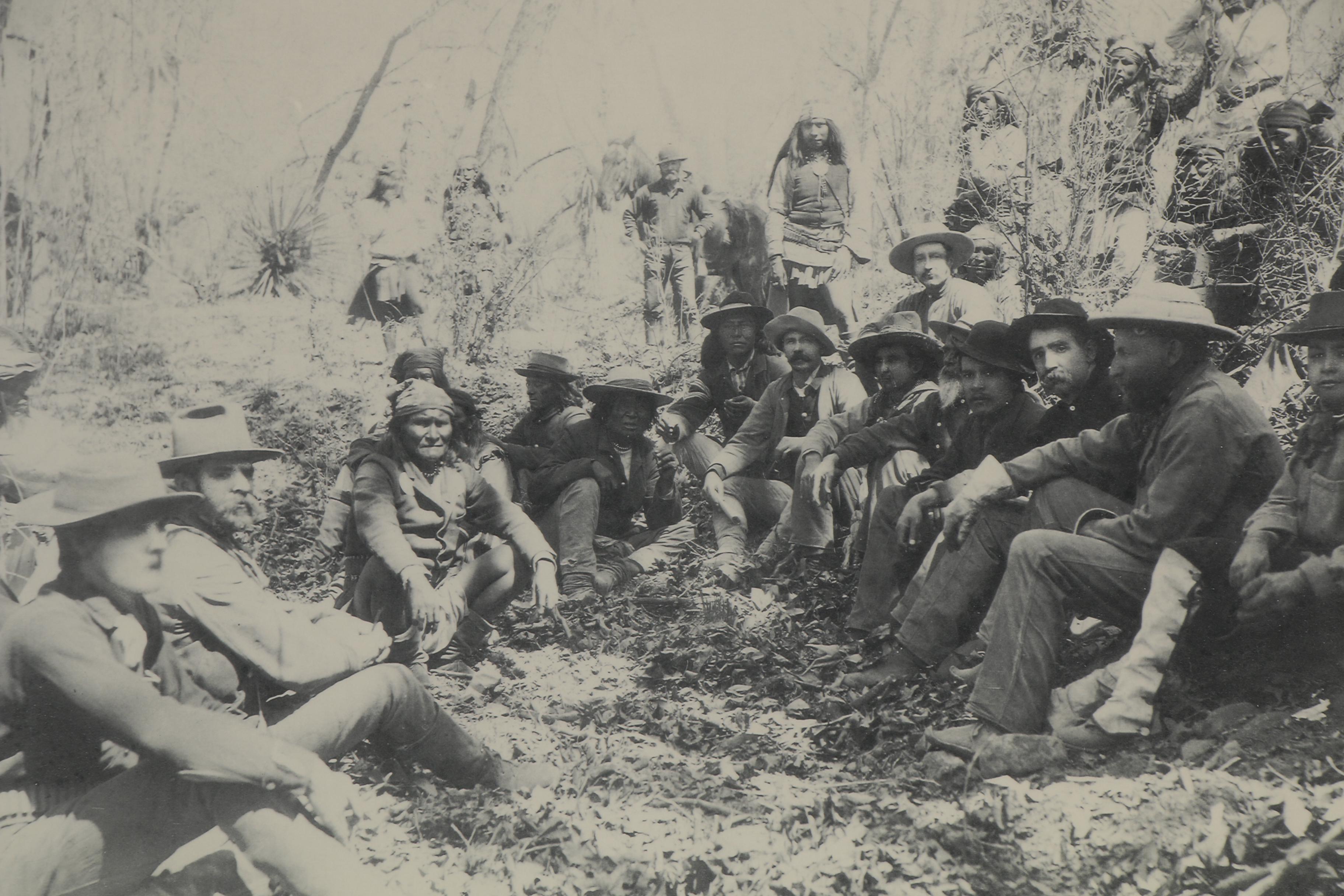 Halftone after Camillus Sidney Fly "Council between General Crook and Geronimo"