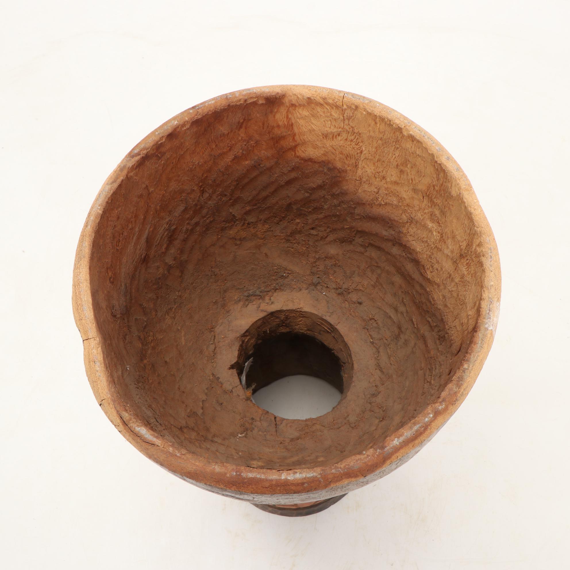 African Carved Wood Drum