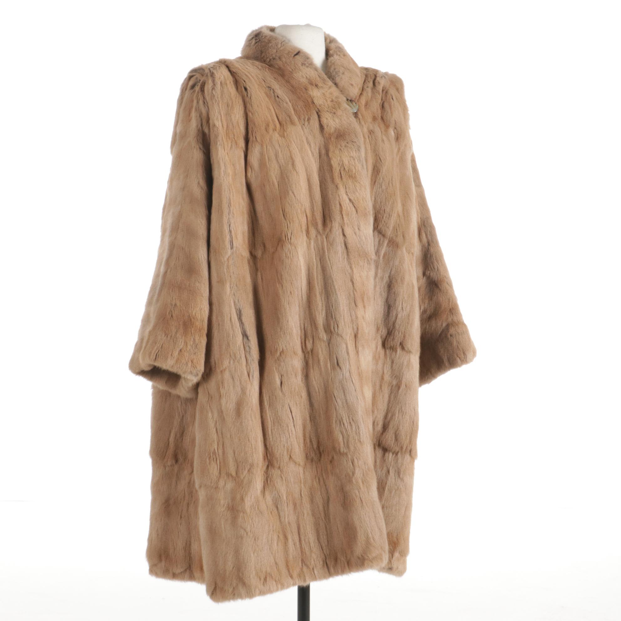 N. H. Rosenthal Squirrel Fur Coat with Three-Quarter Length Sleeves