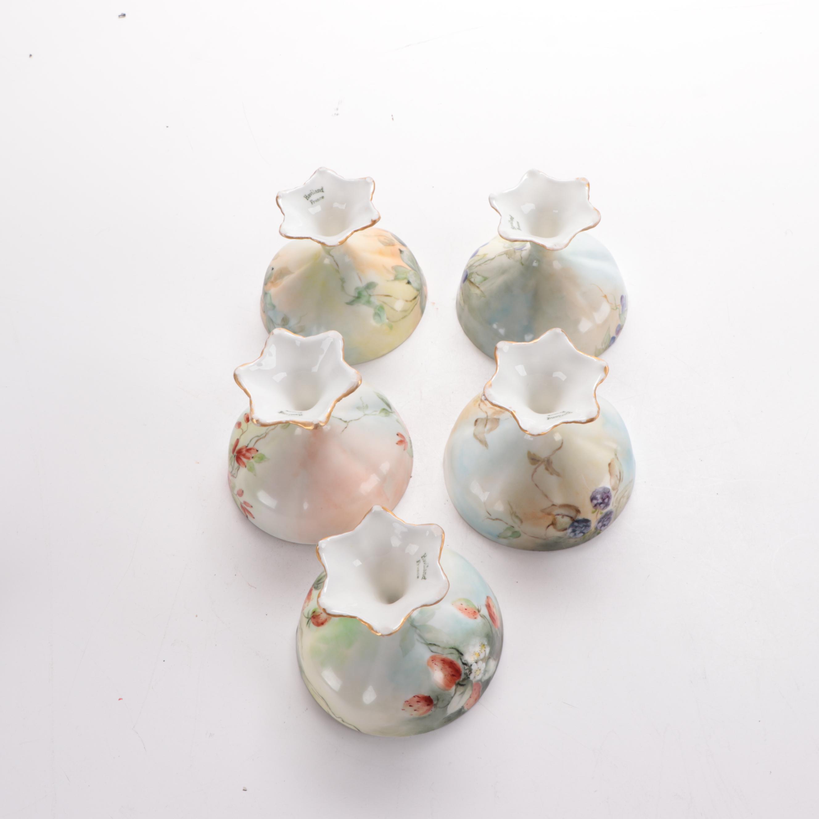 Haviland France Fruit and Foliate Motif Footed Sorbet Cups