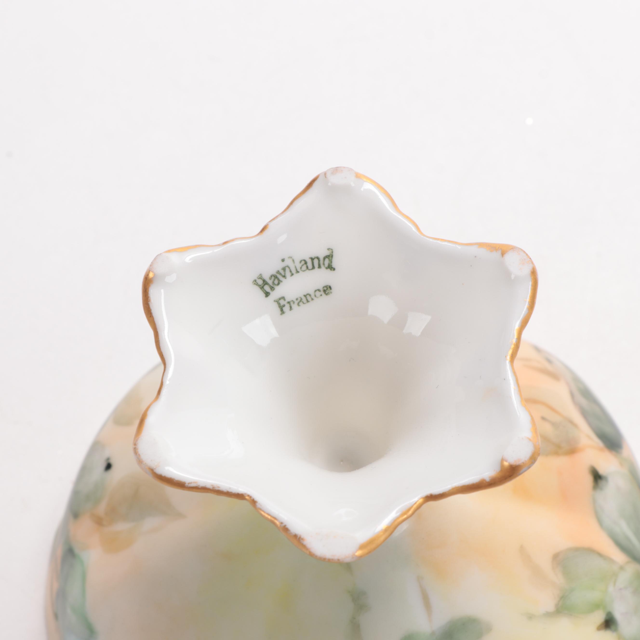 Haviland France Fruit and Foliate Motif Footed Sorbet Cups