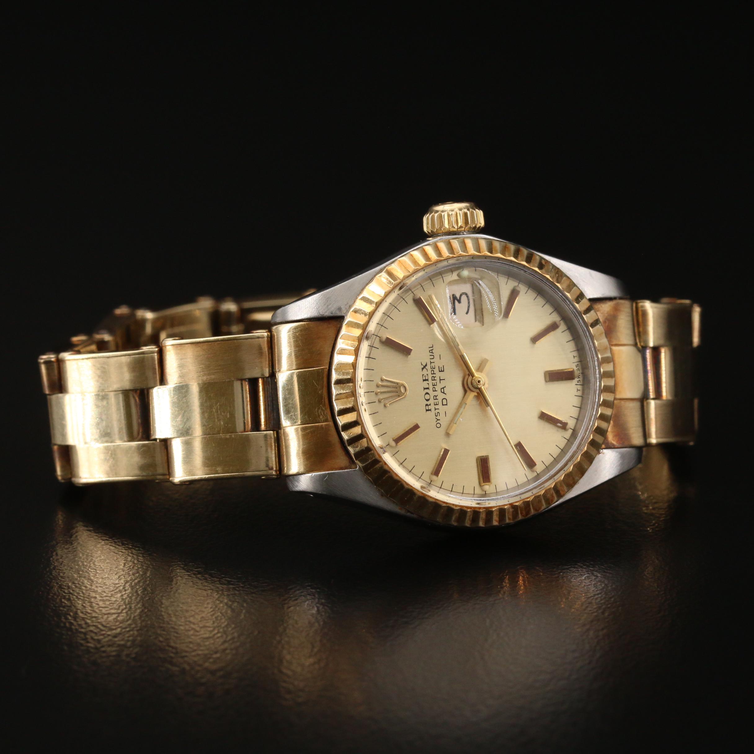1972 Rolex Oyster Perpetual Date 18K and Stainless Steel Automatic Watch