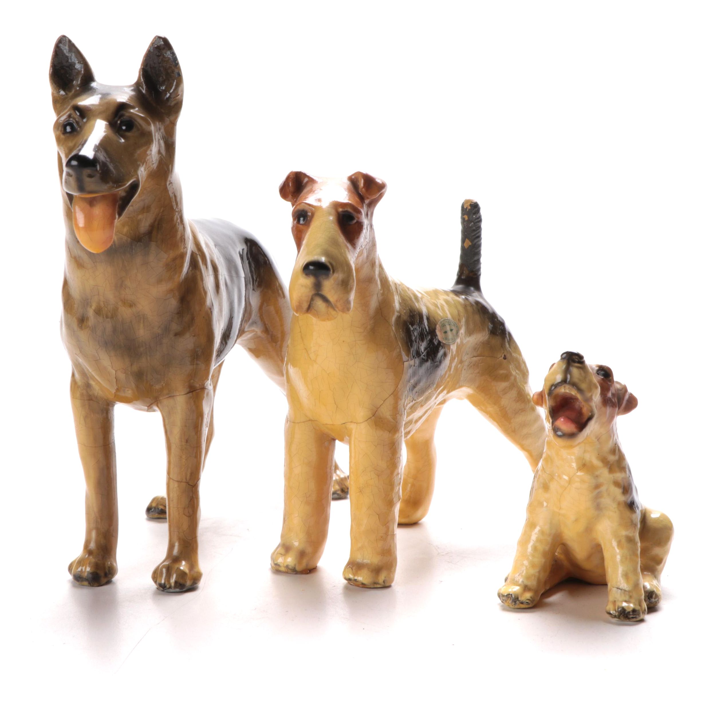 The Mortens Studio Ceramic Dog Figurines, Mid-20th Century