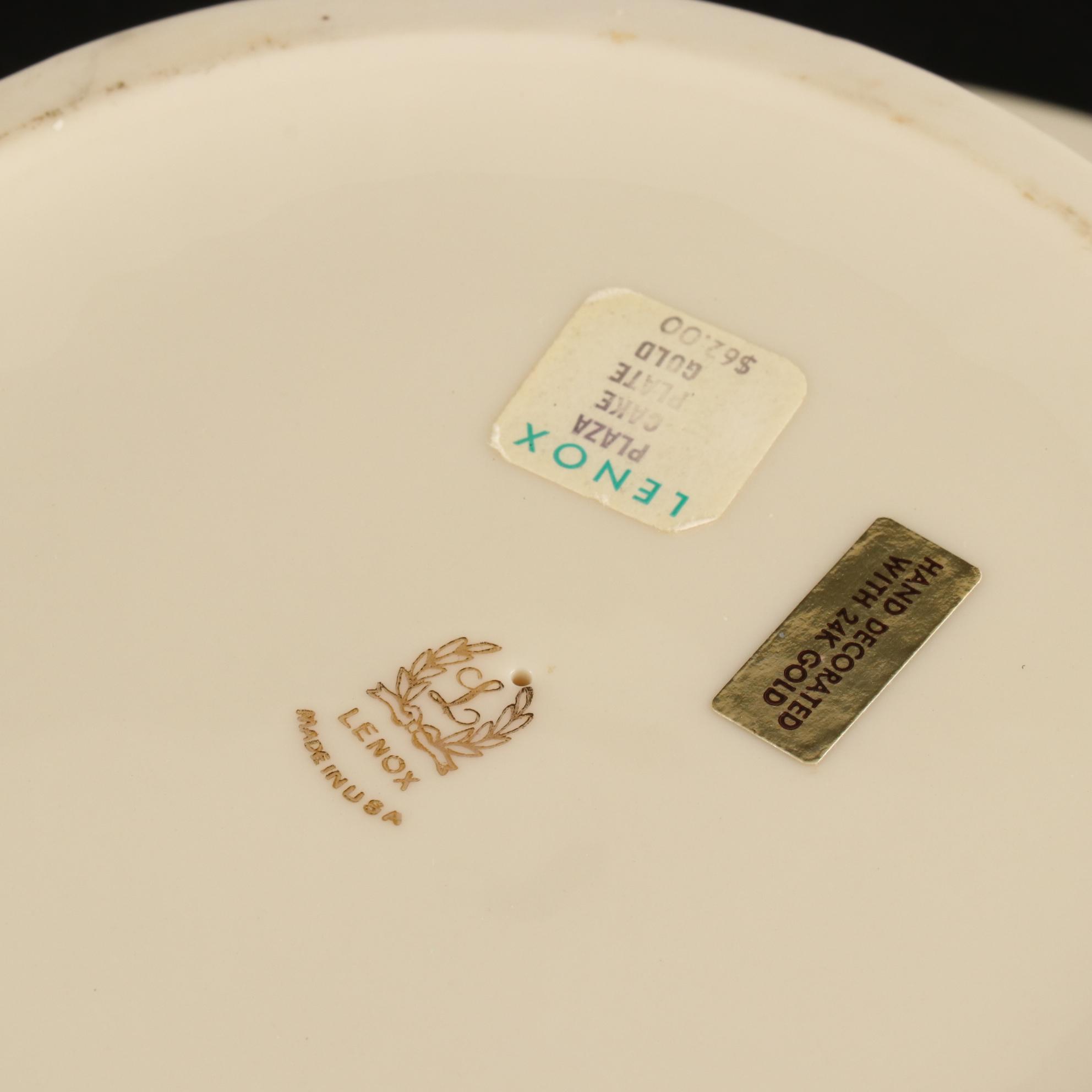 Lenox "Greenfield" Porcelain Candle Holders with Other Cake Plate and Bud Vase