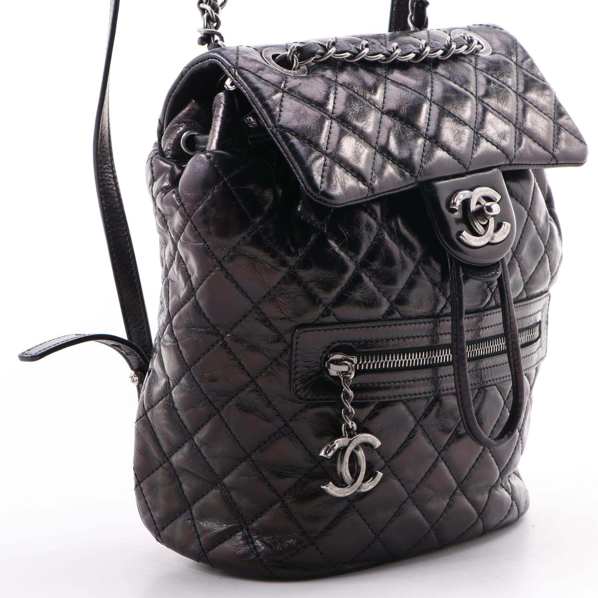 Chanel Quilted Salzburg Mountain Backpack in Crinkle Calfskin Leather