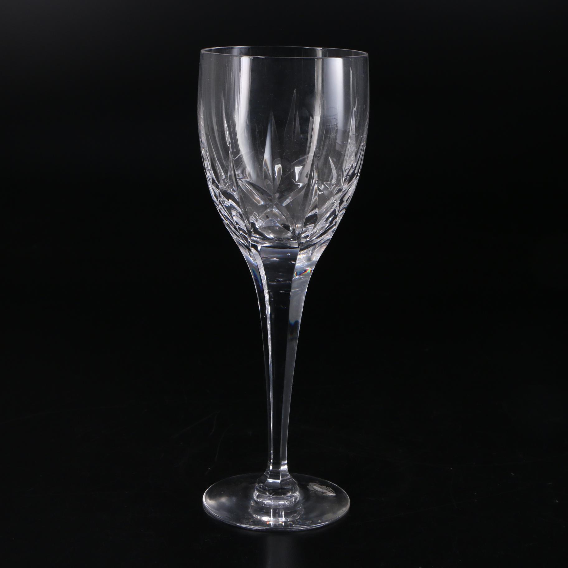 Heisey "Narrow Flute Clear" Glass Pitcher with Other Crystal Stemware