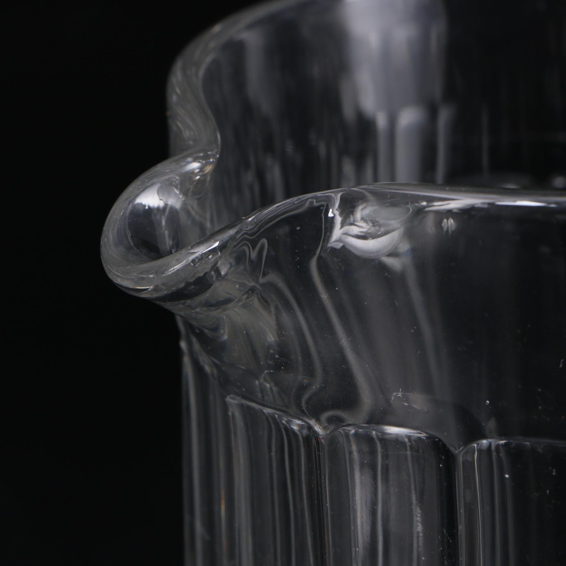 Heisey "Narrow Flute Clear" Glass Pitcher with Other Crystal Stemware