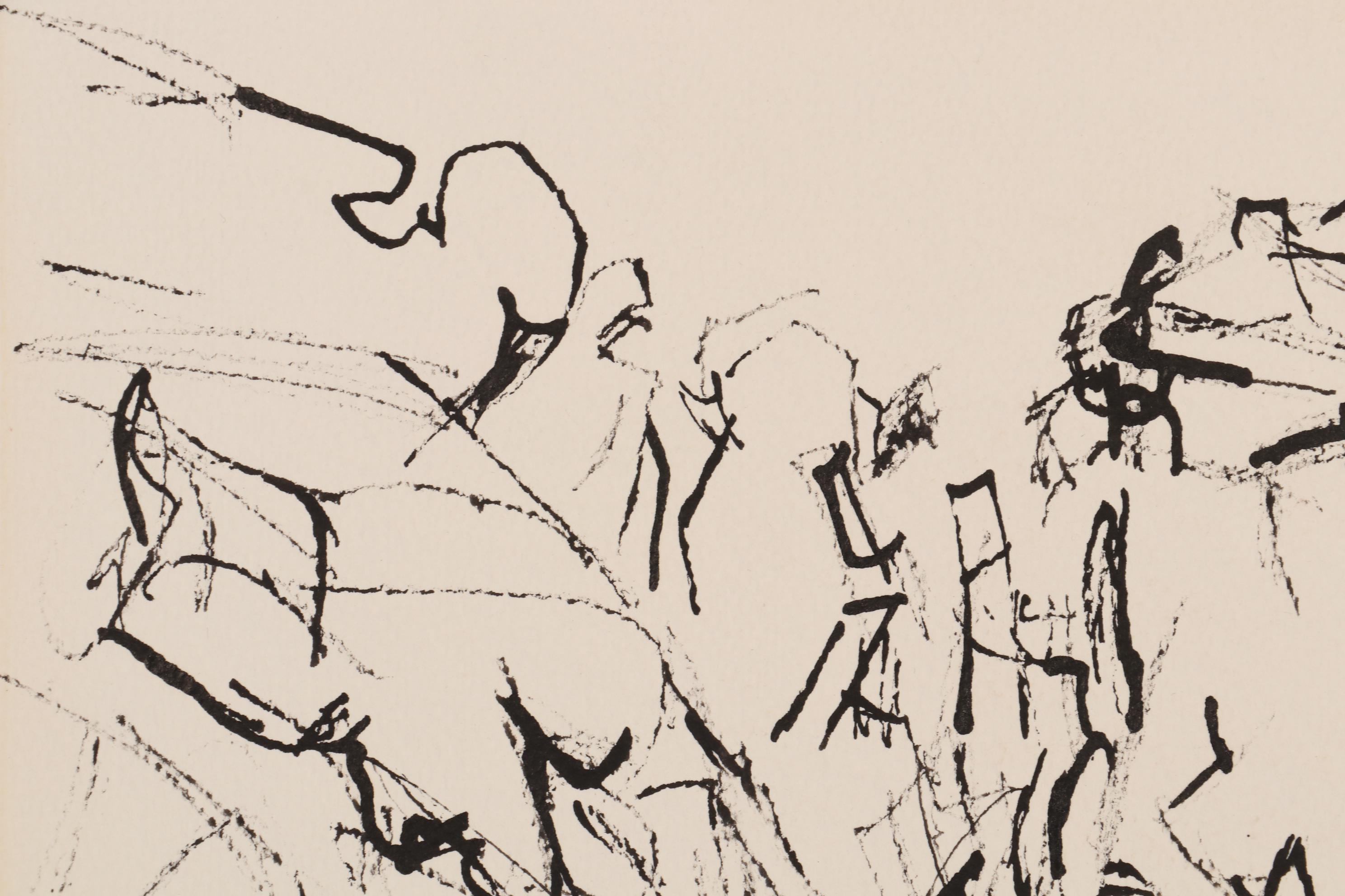 Yolanda Fusco Figurative Watercolor and Graphite Compositions, Mid-20th Century