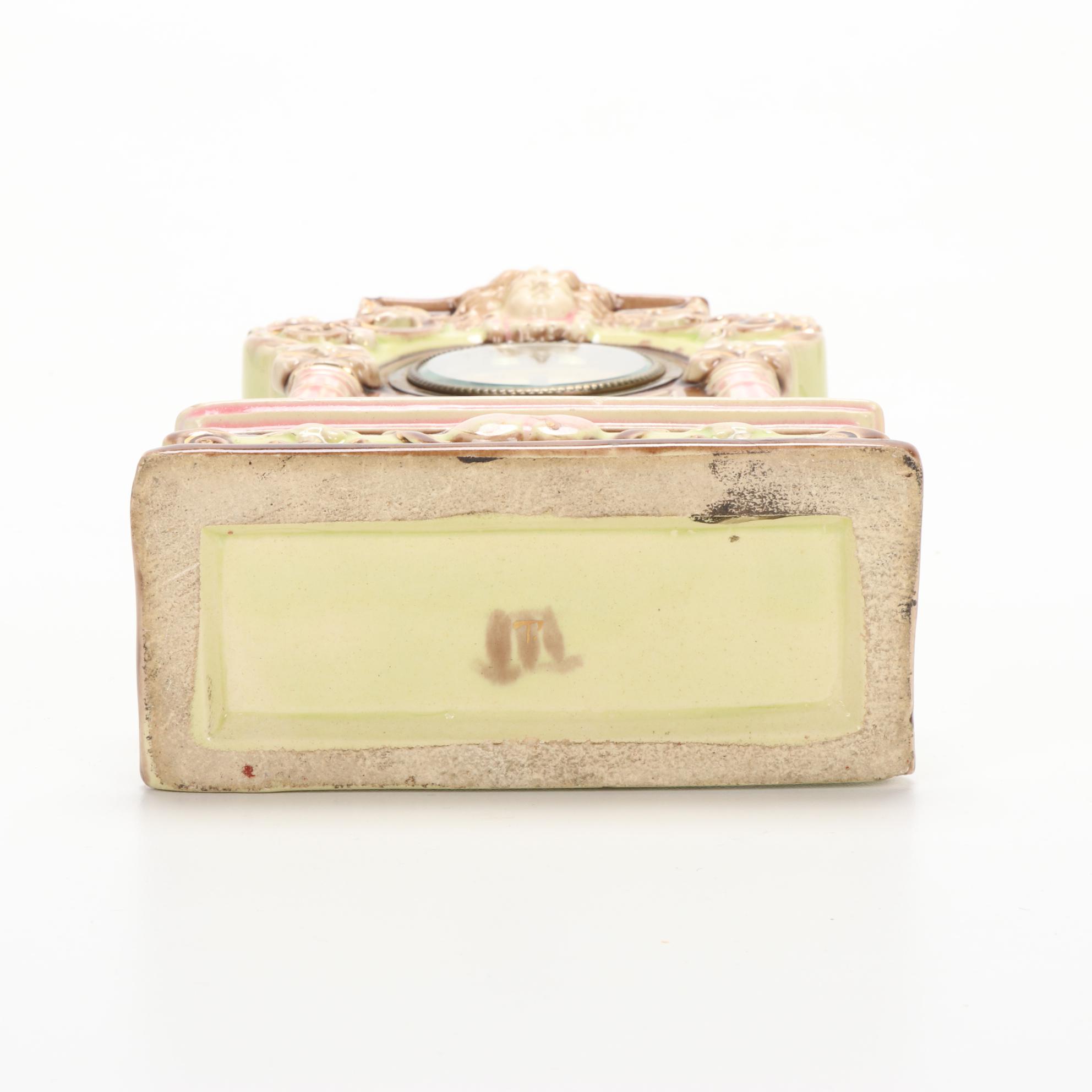 Neoclassical Style Porcelain Mantle Clock, Mid to Late 19th Century