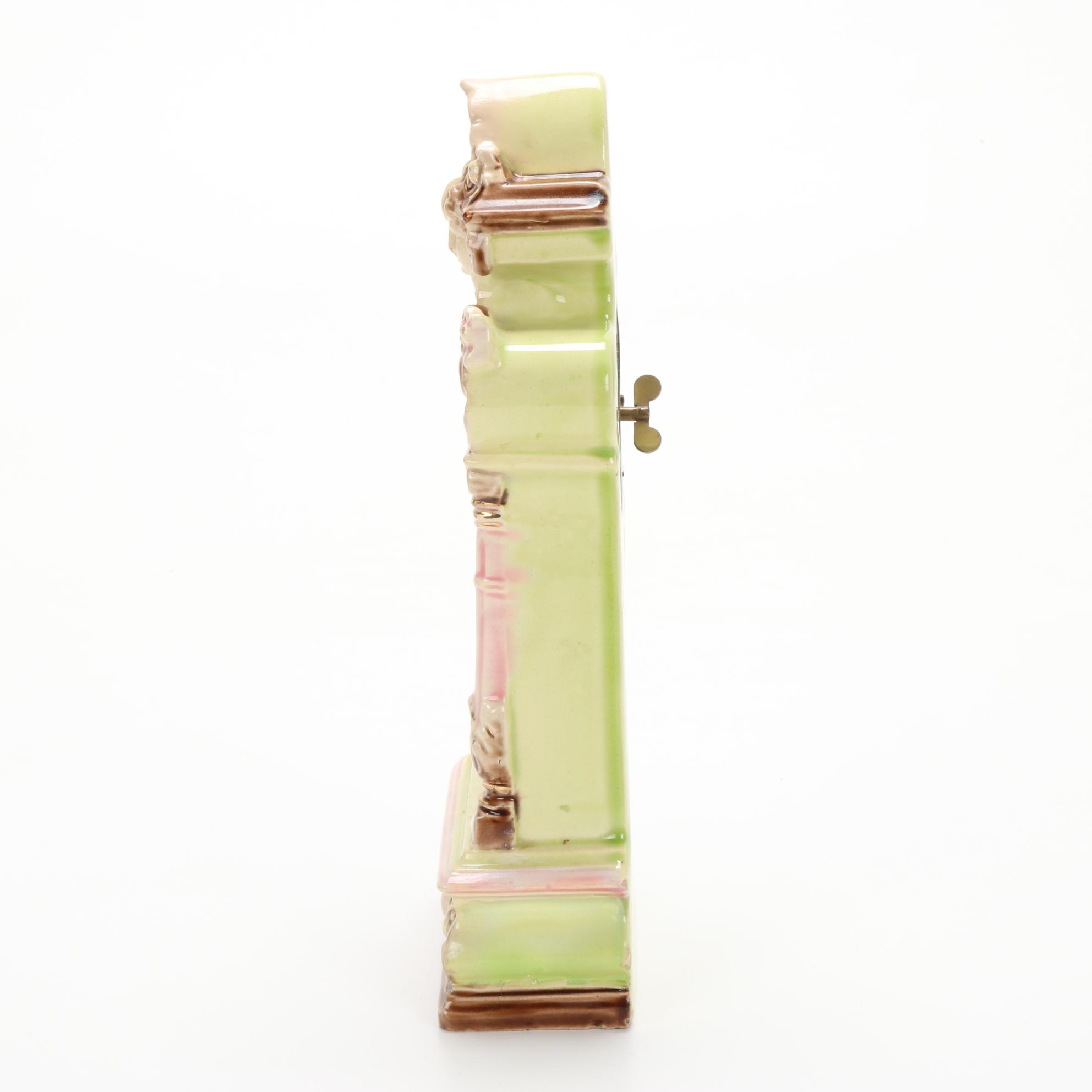 Neoclassical Style Porcelain Mantle Clock, Mid to Late 19th Century