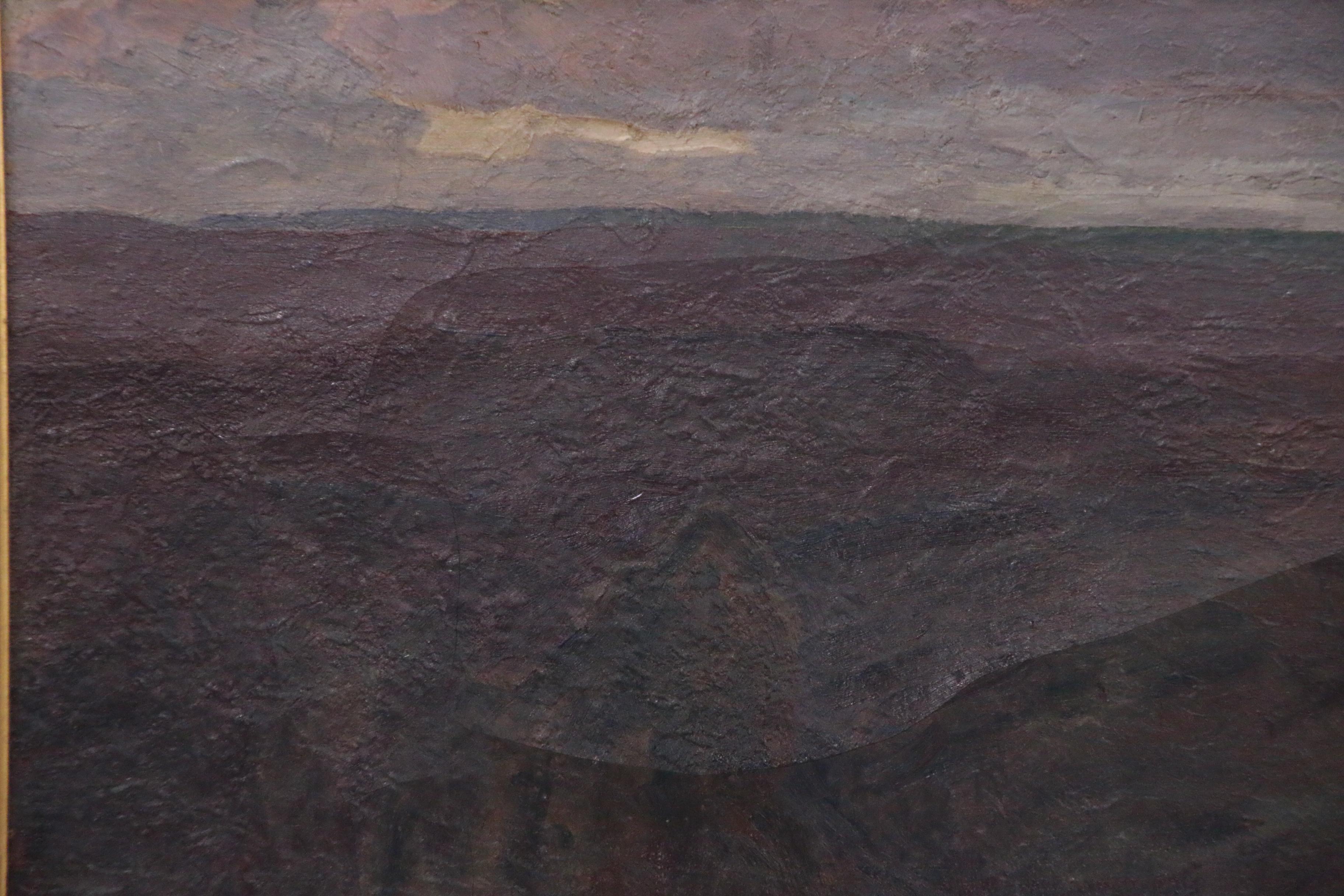 Olaf Olesen Landscape Oil Painting of Rolling Hills, Early 20th Century