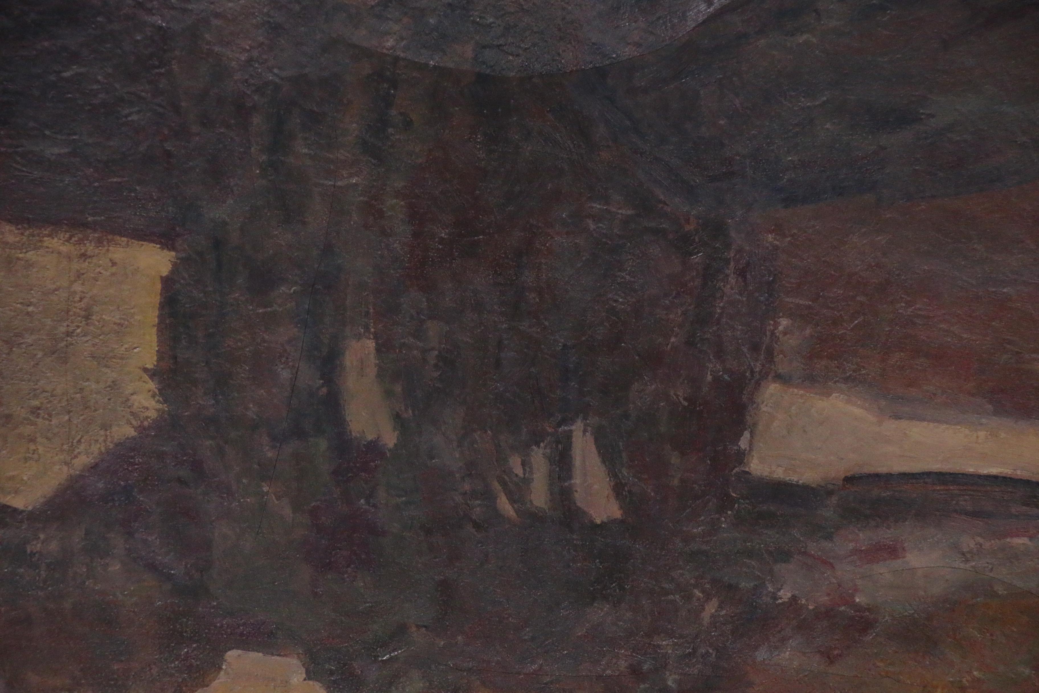 Olaf Olesen Landscape Oil Painting of Rolling Hills, Early 20th Century