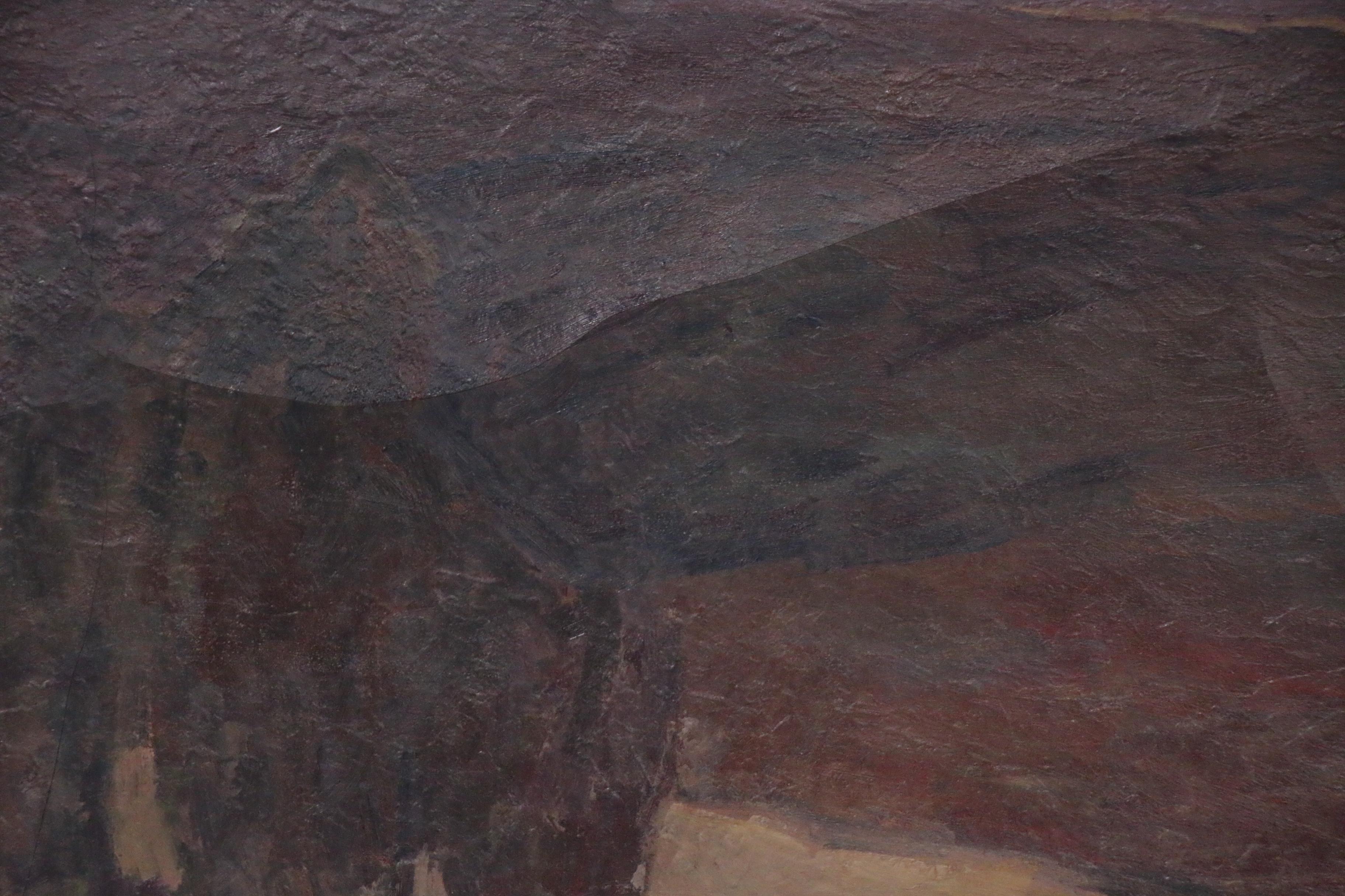 Olaf Olesen Landscape Oil Painting of Rolling Hills, Early 20th Century