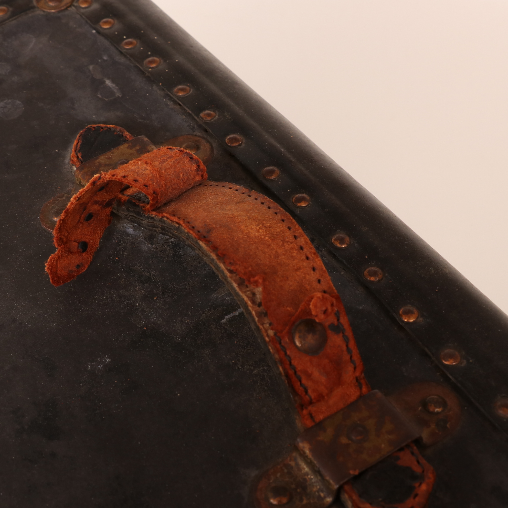 Upright Metal-Mounted Wood Steamer Trunk, Early 20th Century