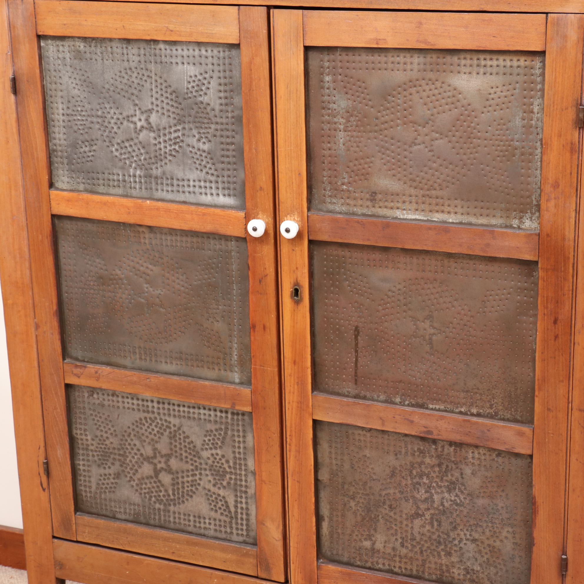 American Primitive Twelve-Tin Pie Safe, 19th Century