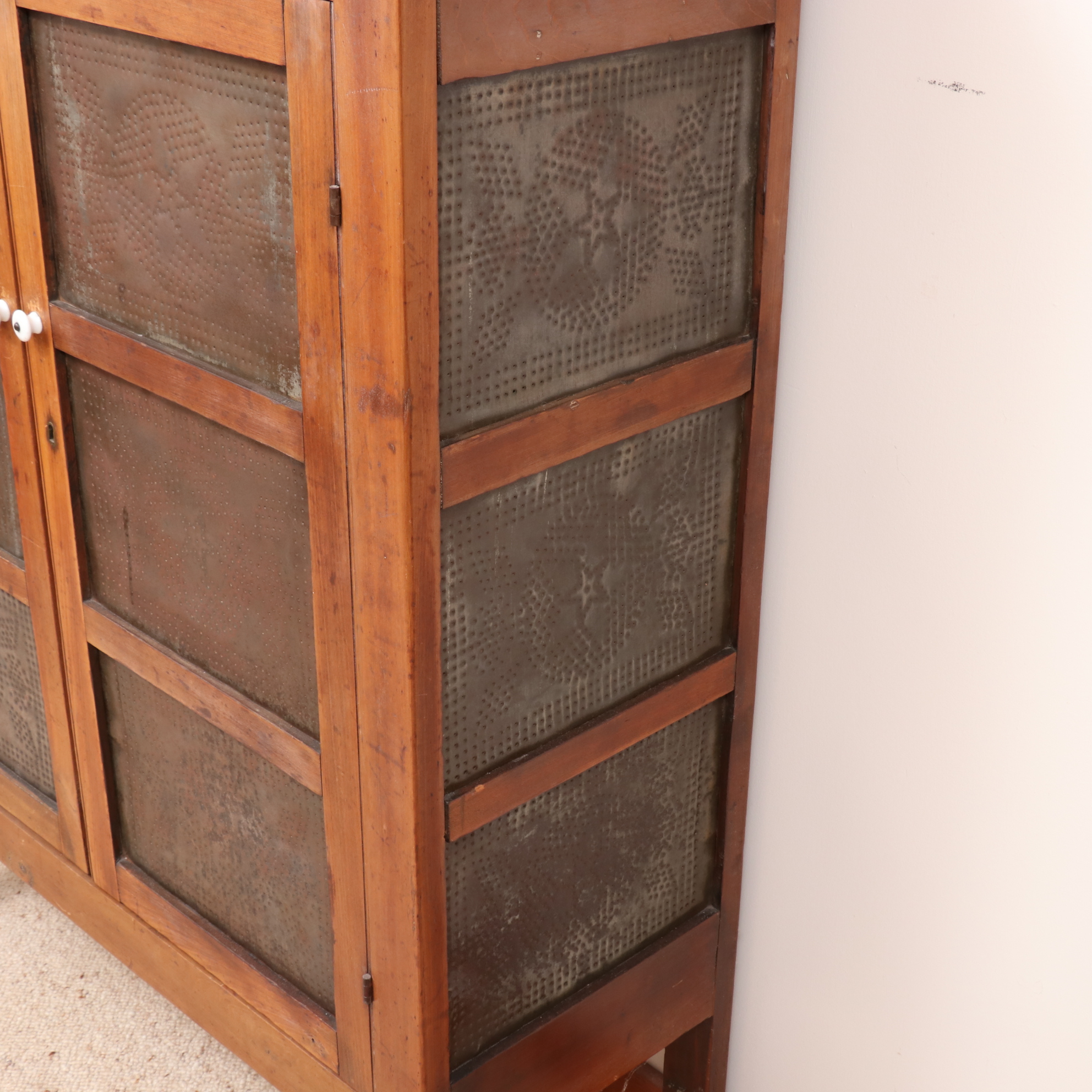 American Primitive Twelve-Tin Pie Safe, 19th Century