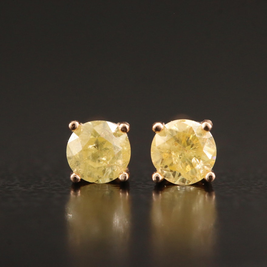 14K Diamond Stud Earrings