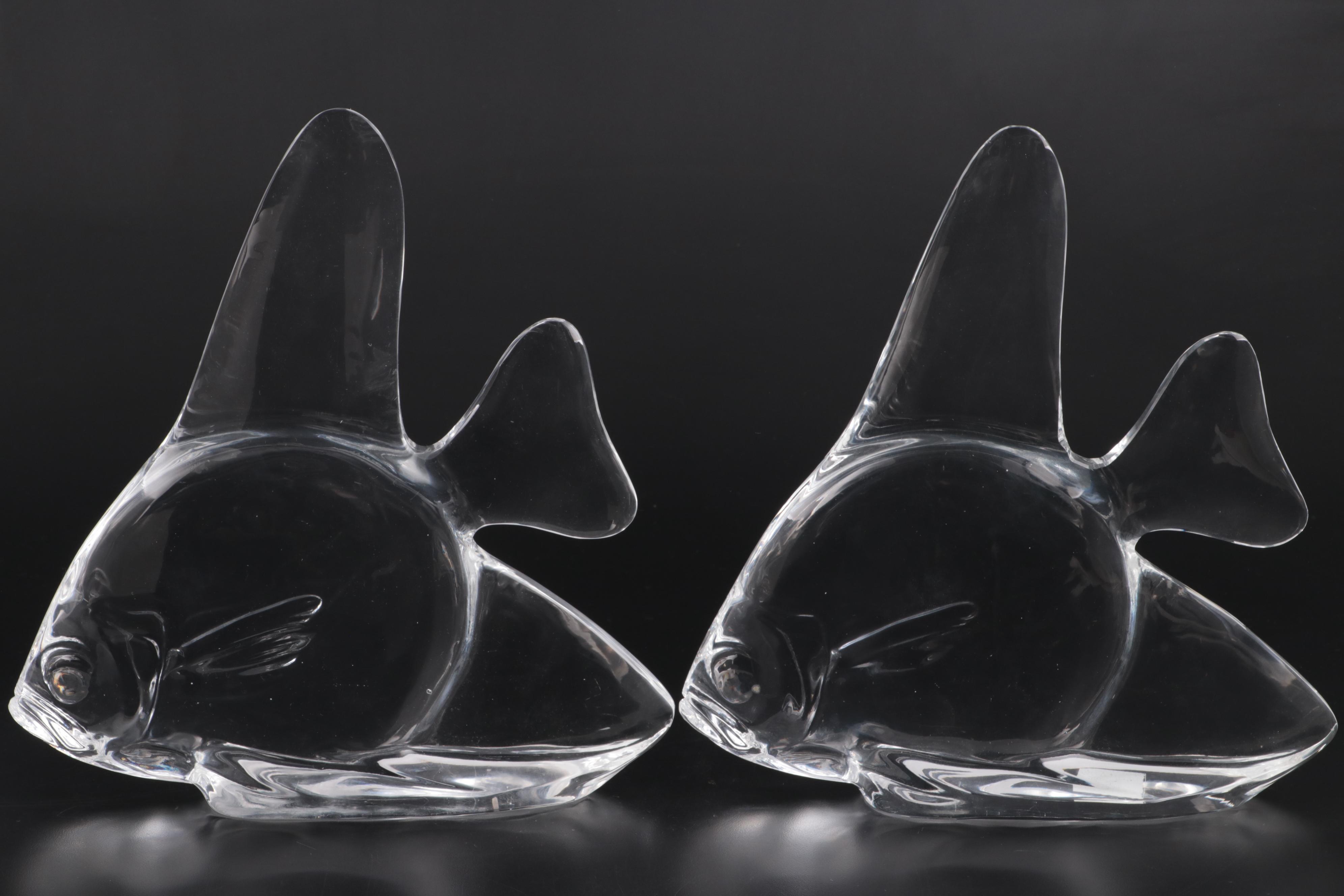 Steuben "Fish" Art Glass Figurines Designed by Carder and Waugh, 1940s