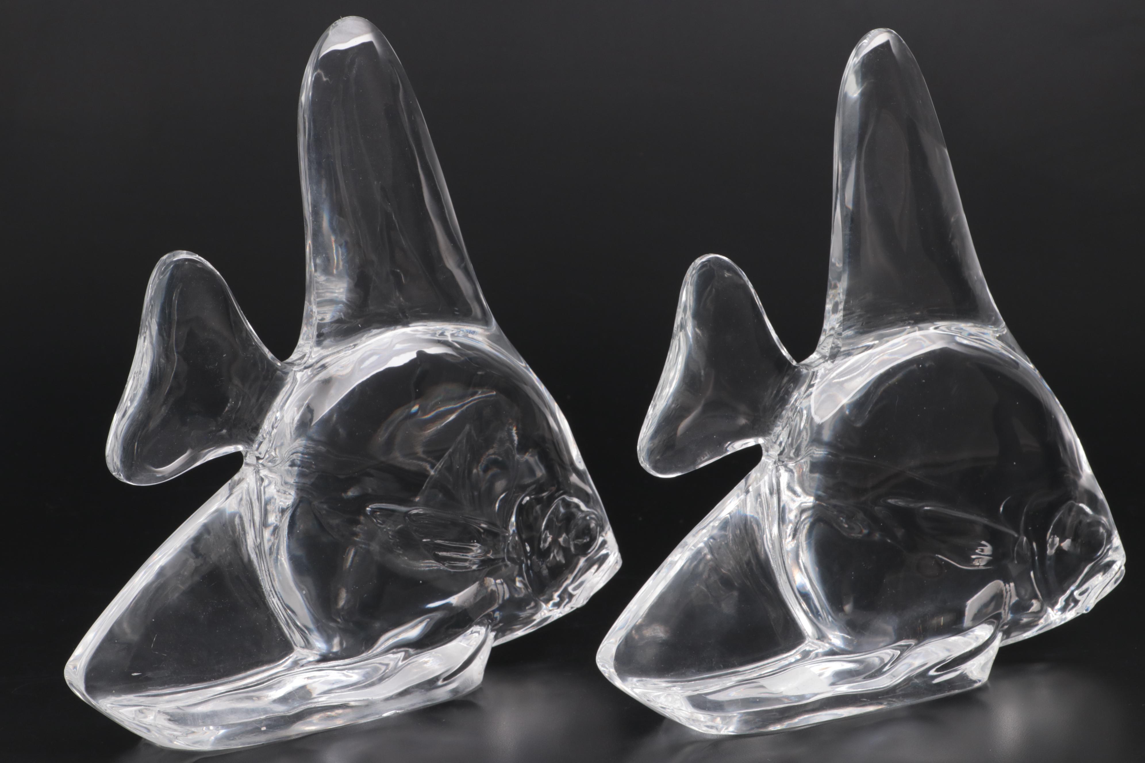 Steuben "Fish" Art Glass Figurines Designed by Carder and Waugh, 1940s