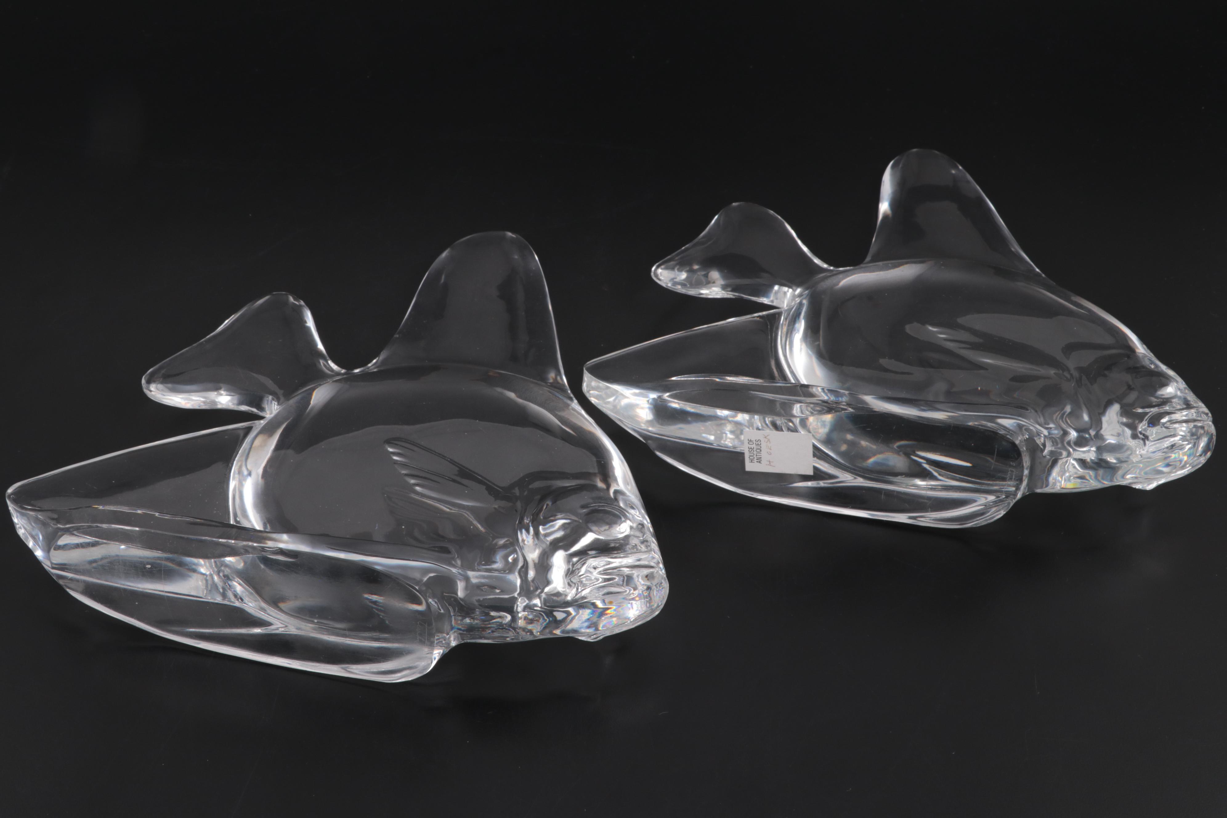 Steuben "Fish" Art Glass Figurines Designed by Carder and Waugh, 1940s
