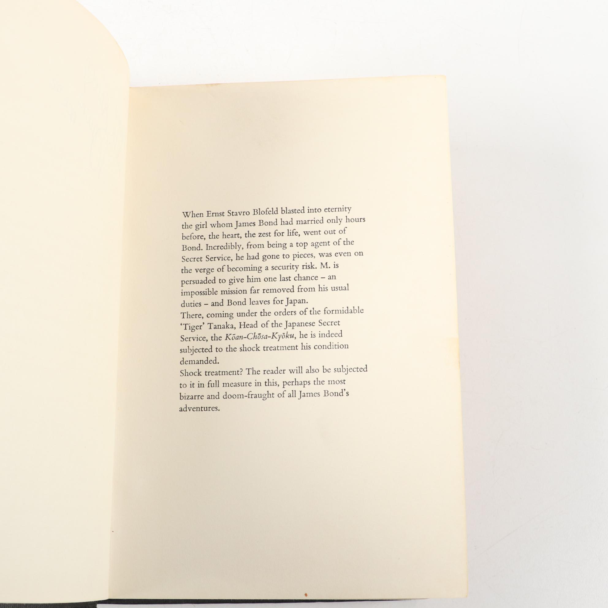 Early UK Edition "You Only Live Twice" by Ian Fleming, 1964