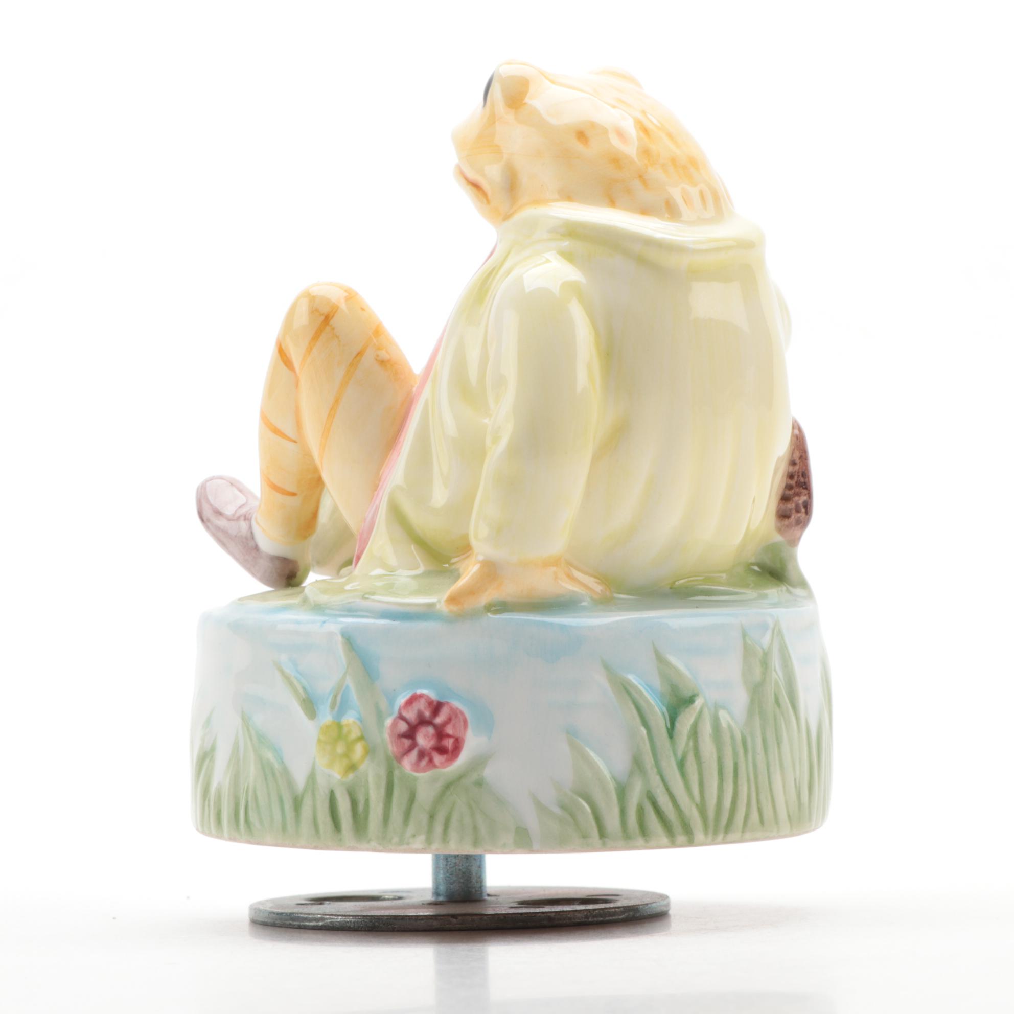 Schmid "Beatrix Potter" Mr. Jeremy Fisher Ceramic Music Box