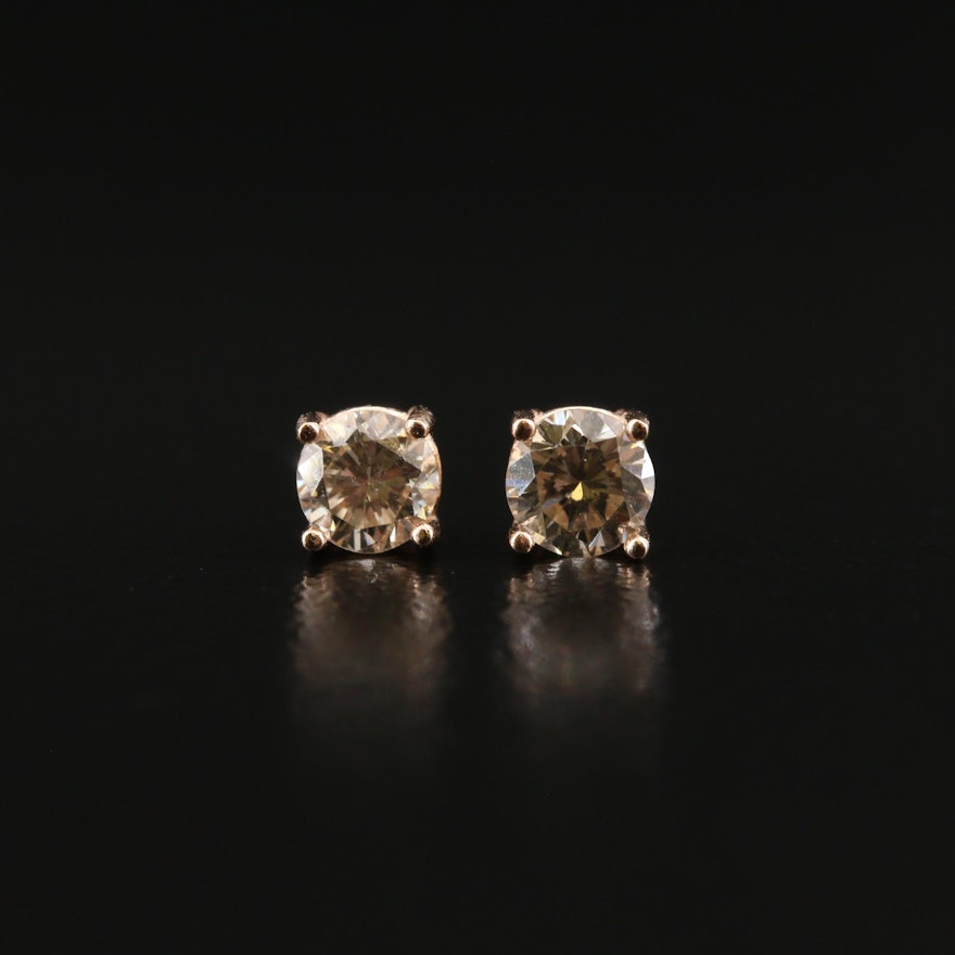 14K Rose Gold 0.30 CTW Diamond Stud Earrings