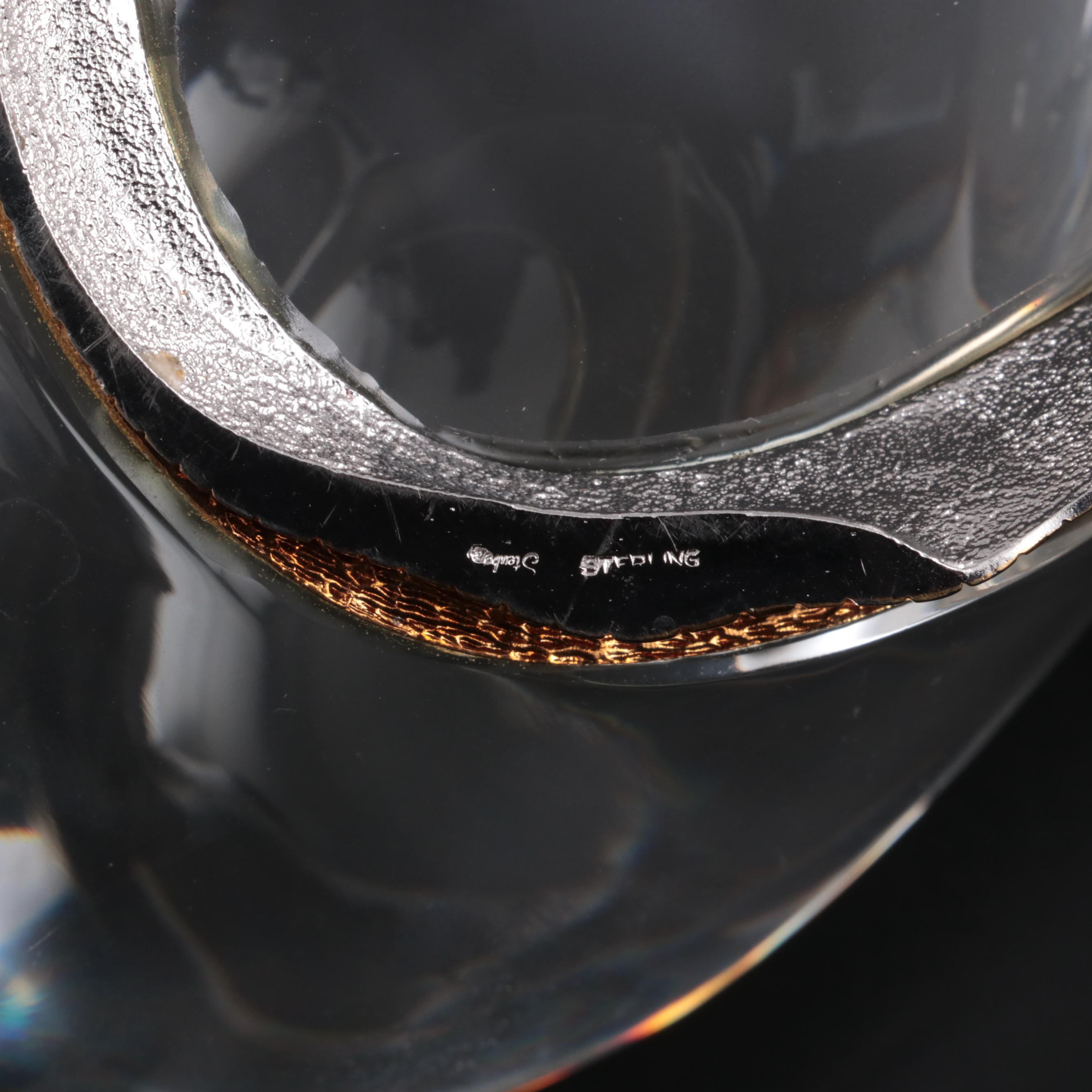 Steuben "Snail" Art Glass and Vermeil Figurine Designed by Paul Schulze