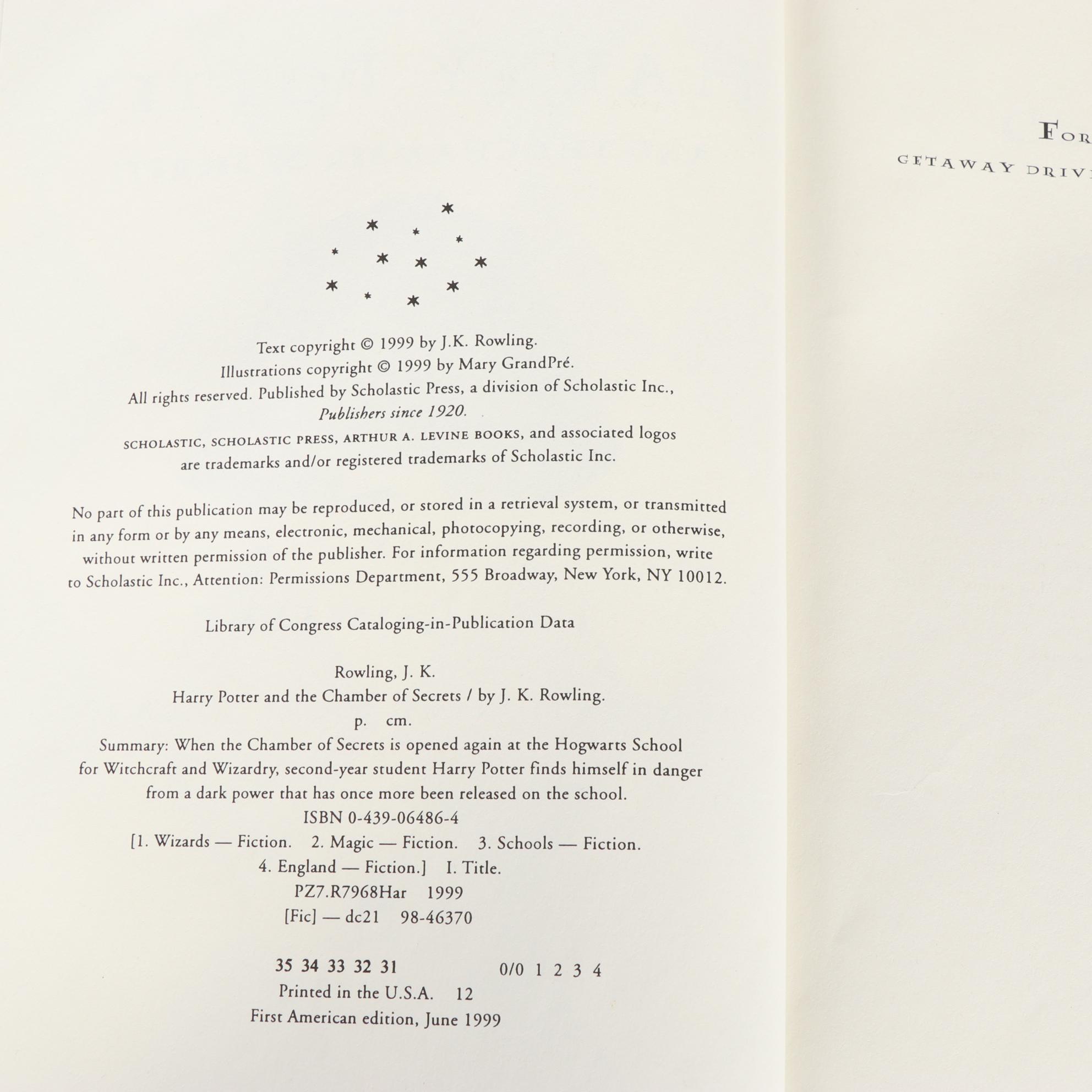 Complete First American Edition "Harry Potter" Series by J. K. Rowling