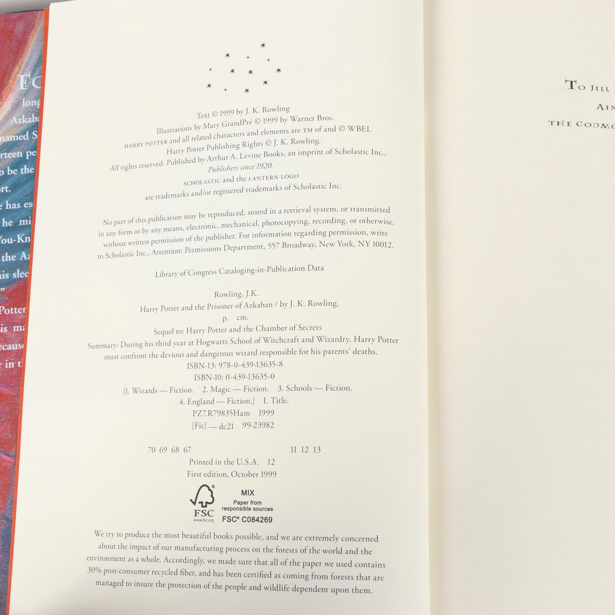 Complete First American Edition "Harry Potter" Series by J. K. Rowling