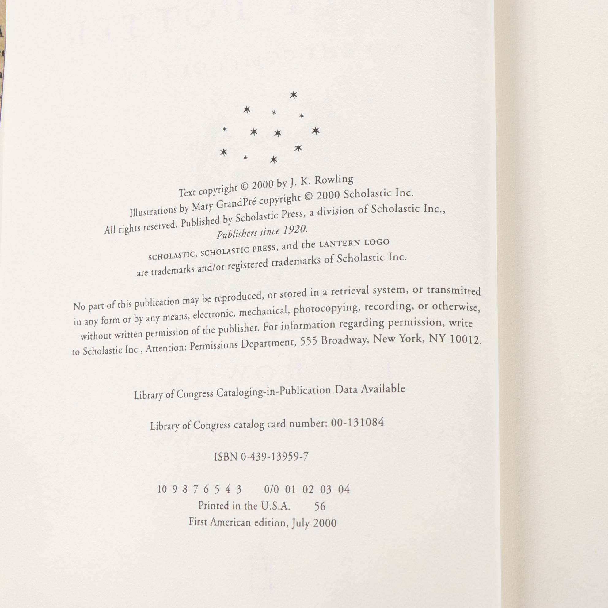 Complete First American Edition "Harry Potter" Series by J. K. Rowling