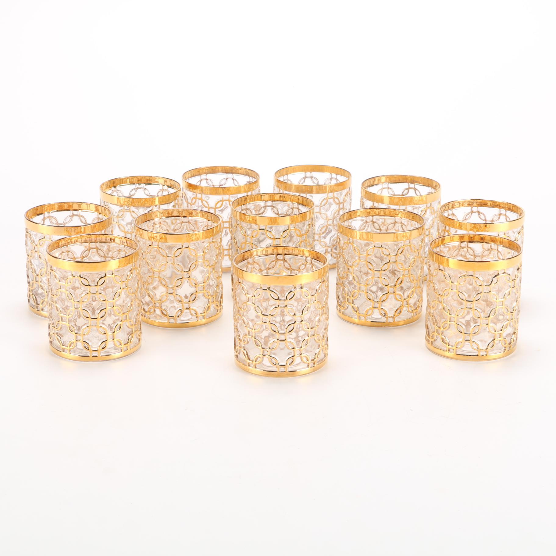 Imperial "Golden Chains" Double Old-Fashioned Glasses, 1960s