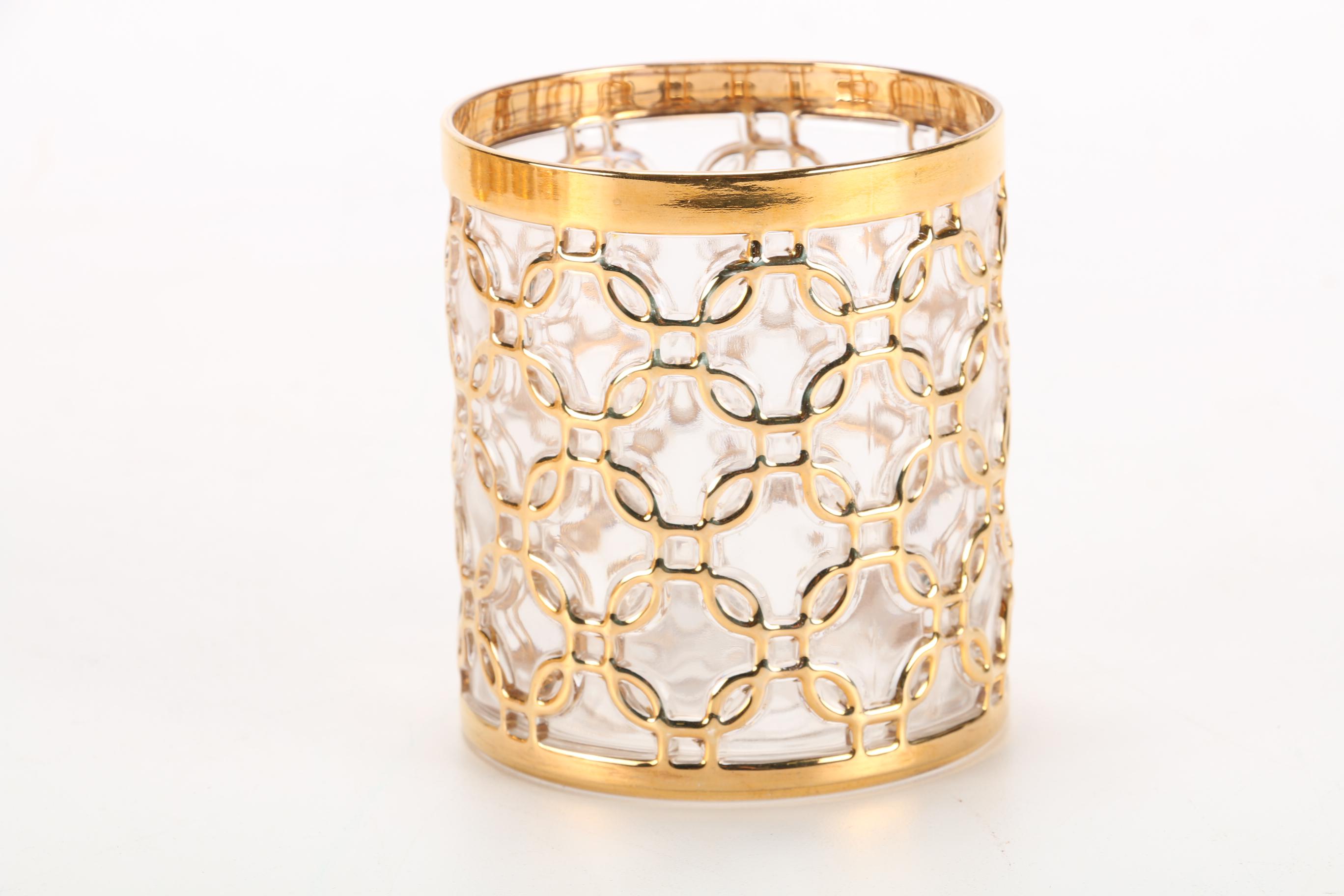 Imperial "Golden Chains" Double Old-Fashioned Glasses, 1960s