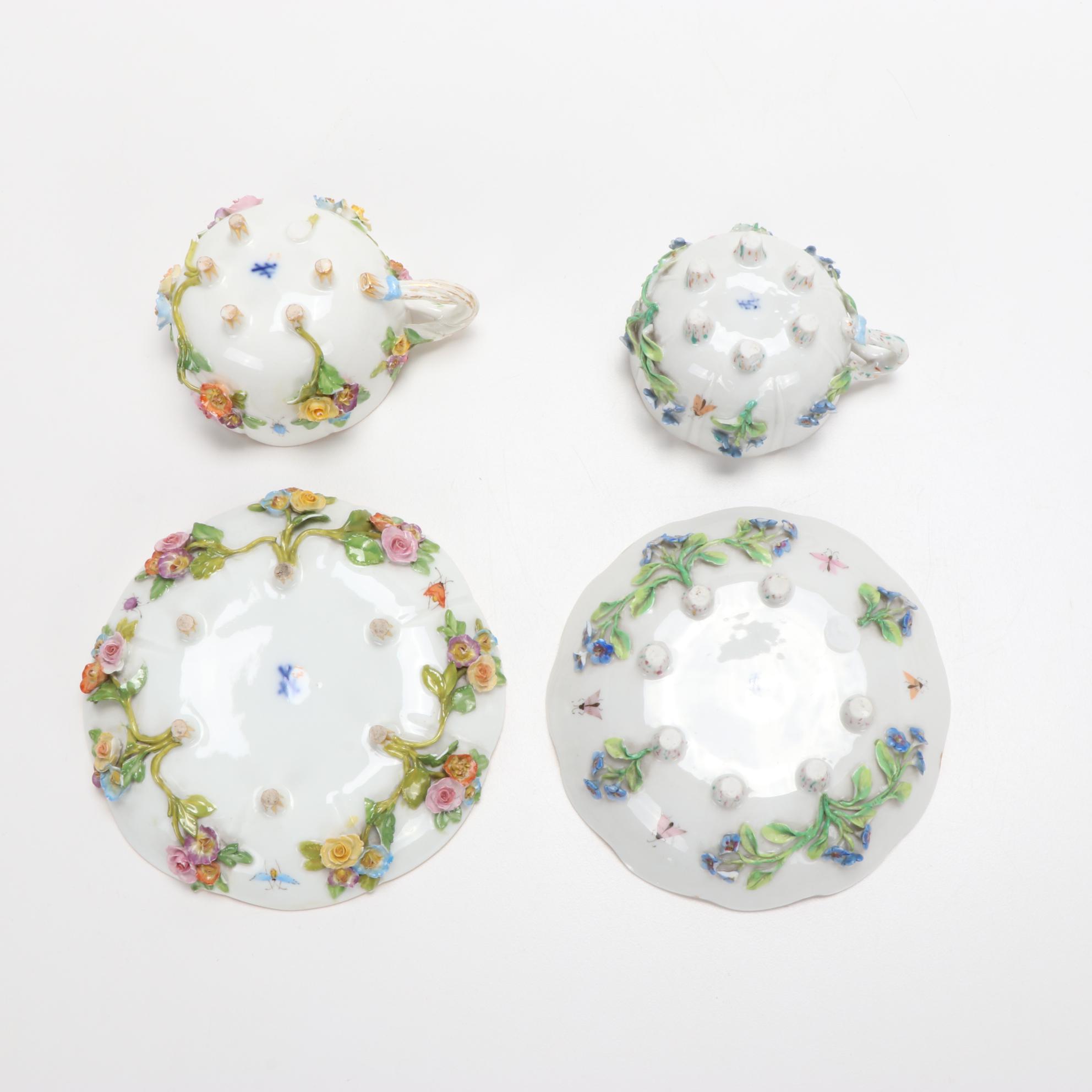 Rosenthal, Meissen, and More Bone China Teacups with Saucers, Vintage