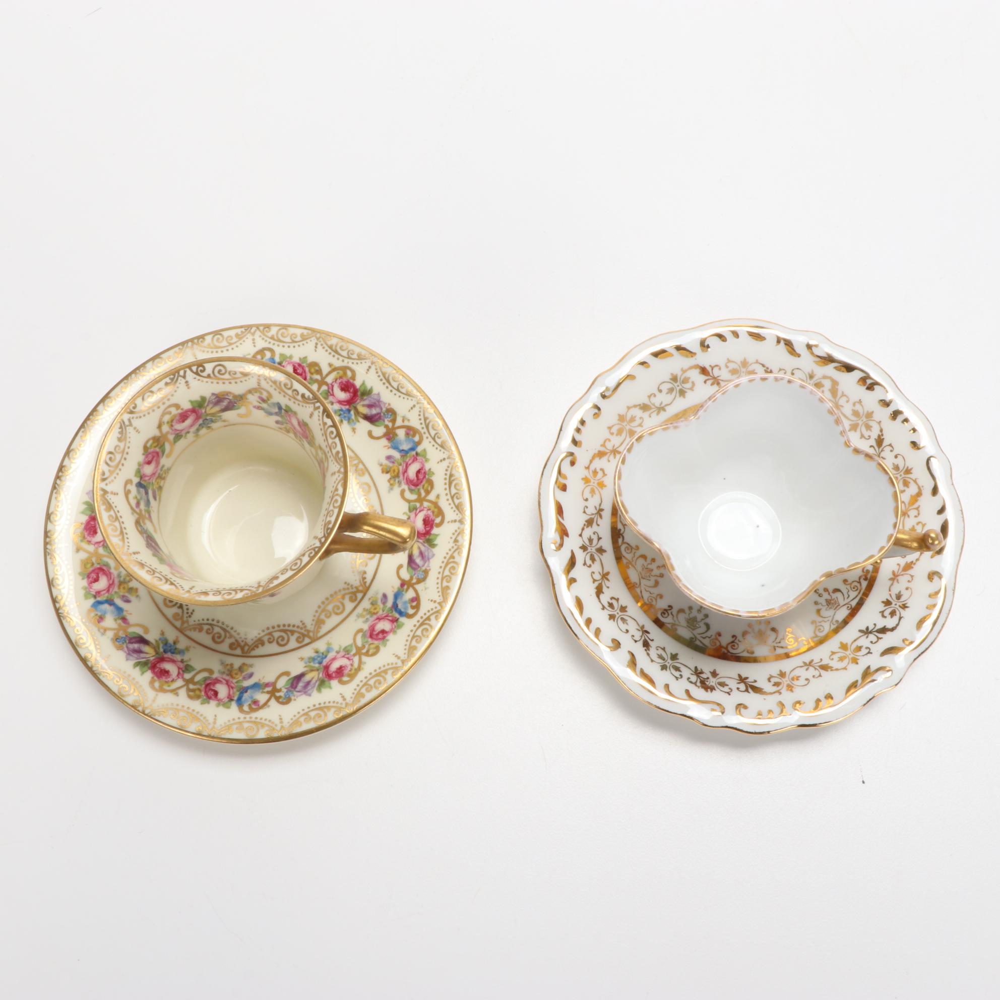 Rosenthal, Meissen, and More Bone China Teacups with Saucers, Vintage