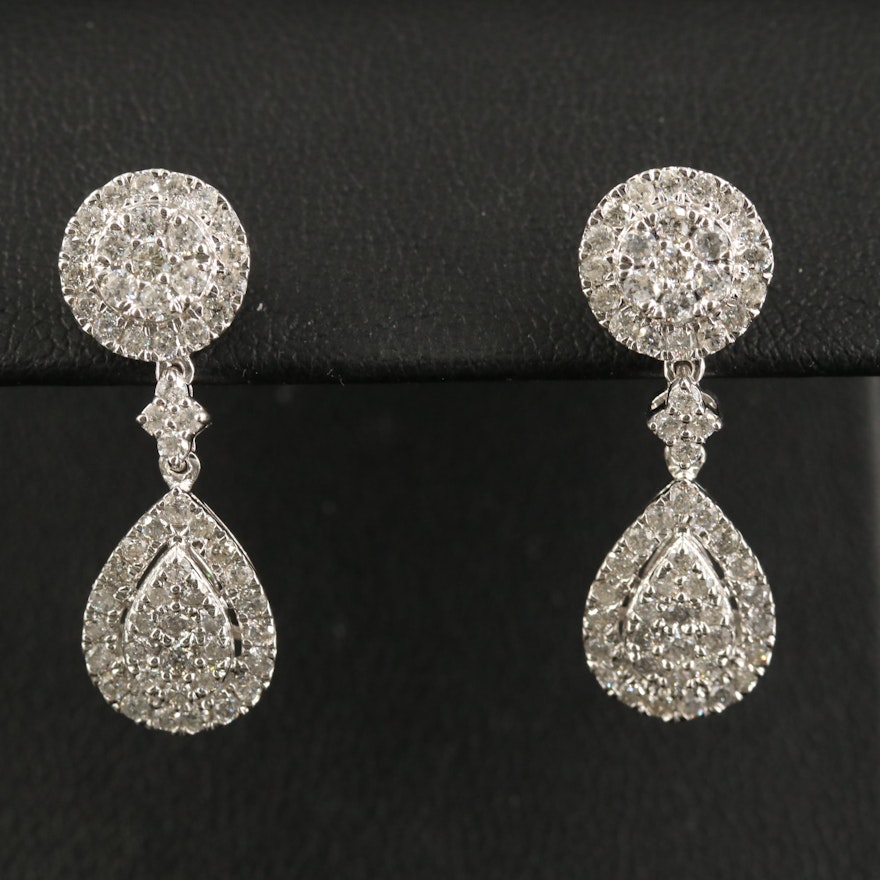 14K 1.68 CTW Diamond Drop Earrings