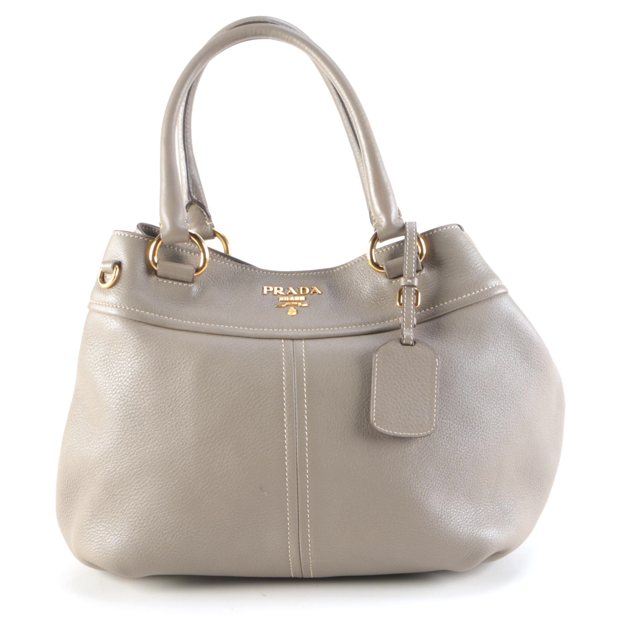 Prada Argilla Vitello Daino Leather Two-Way Bag