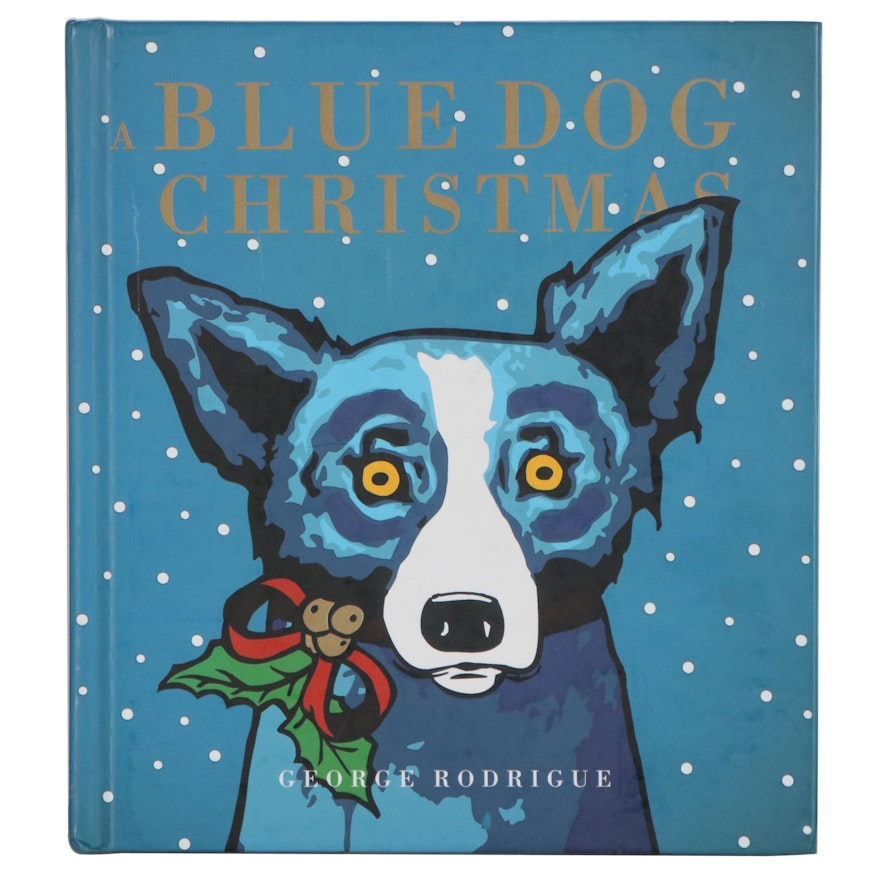 Signed "A Blue Dog Christmas" by George Rodrigue with Ornament, 2000