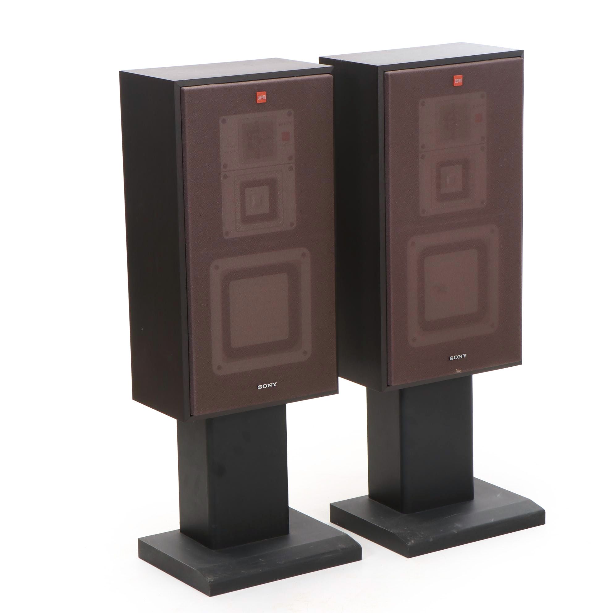 Pair of Sony APM-X300 Three-Way Floor Speakers