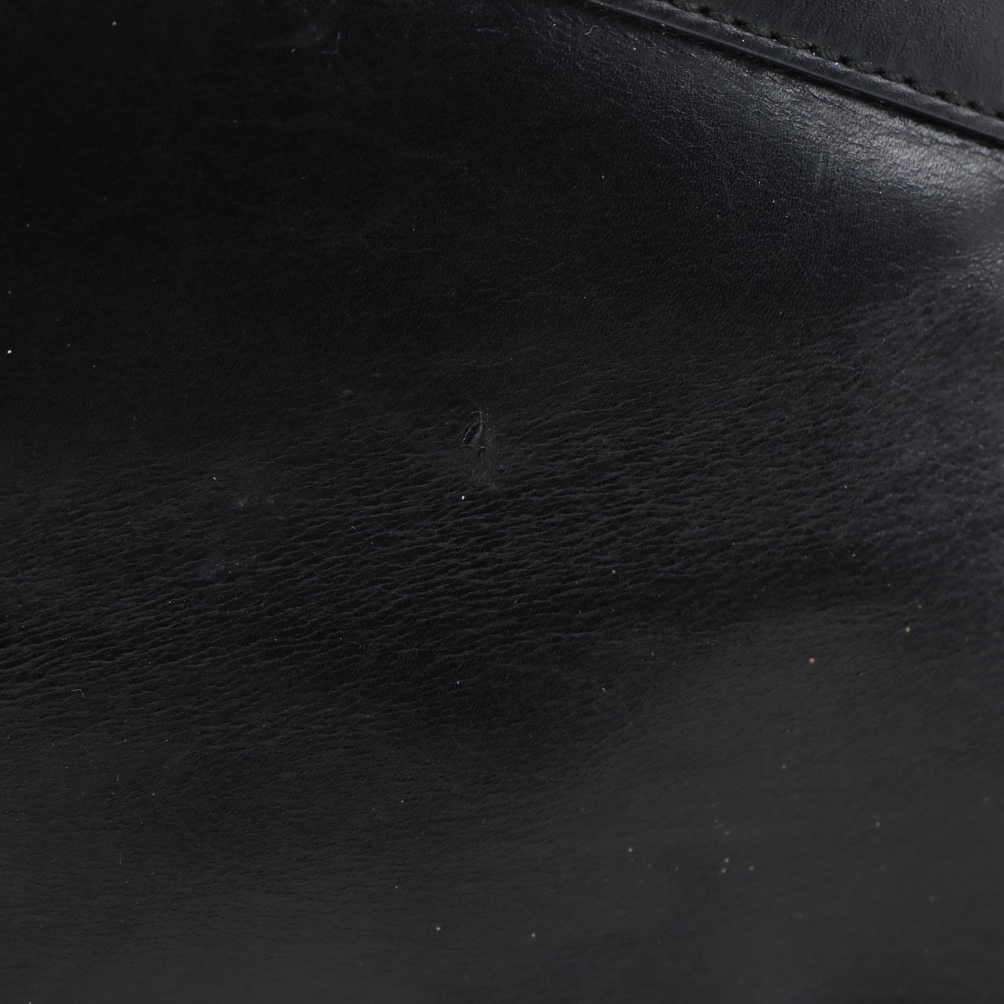 Prada Black and White Leather Bowler Shoulder Bag