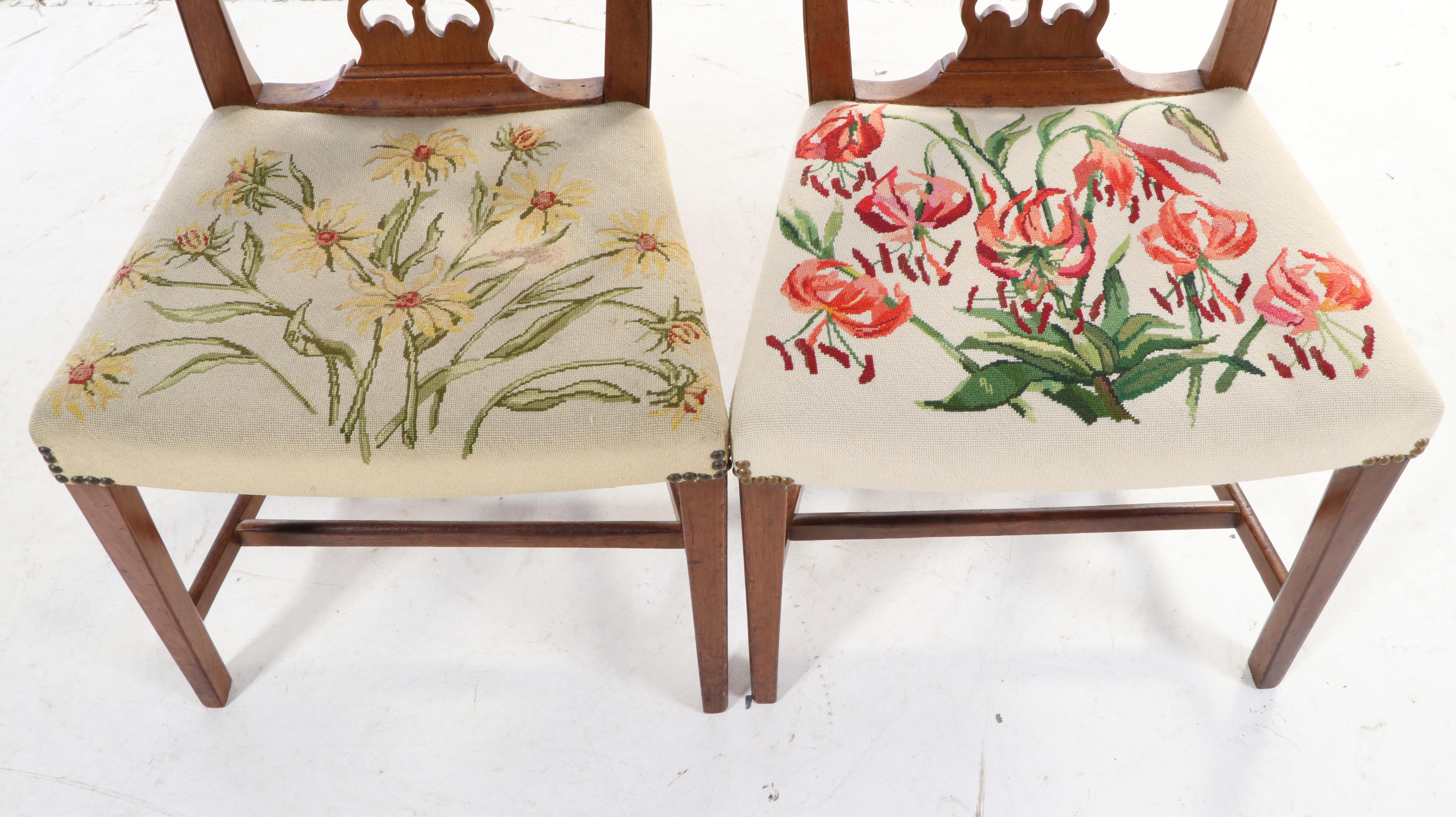 Hepplewhite Style Mahogany Dining Chairs, Mid 20th Century